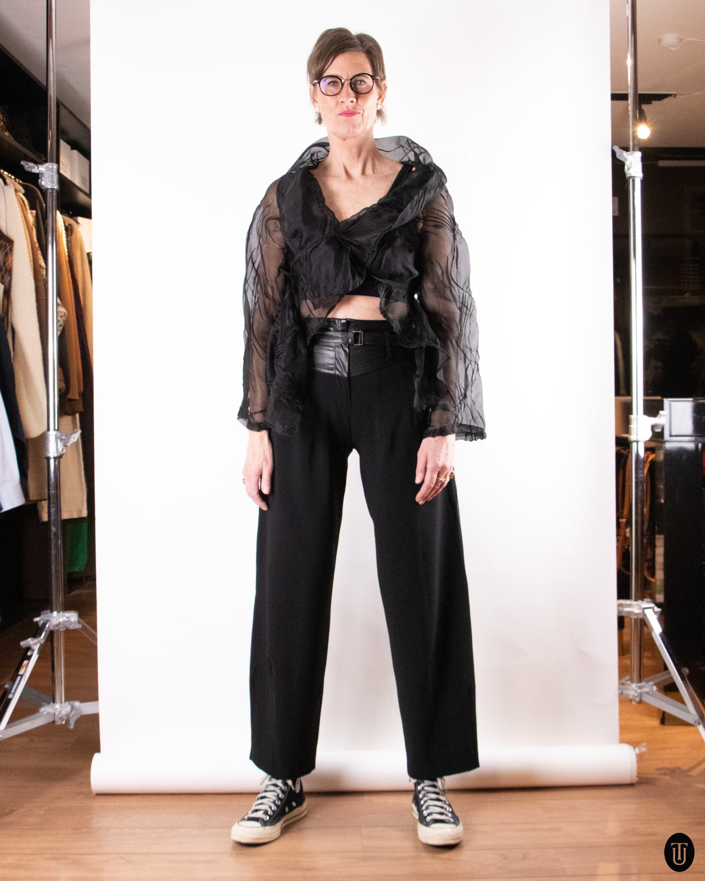 00's Ivan Grundahl Sheer Organza Overlay Top M