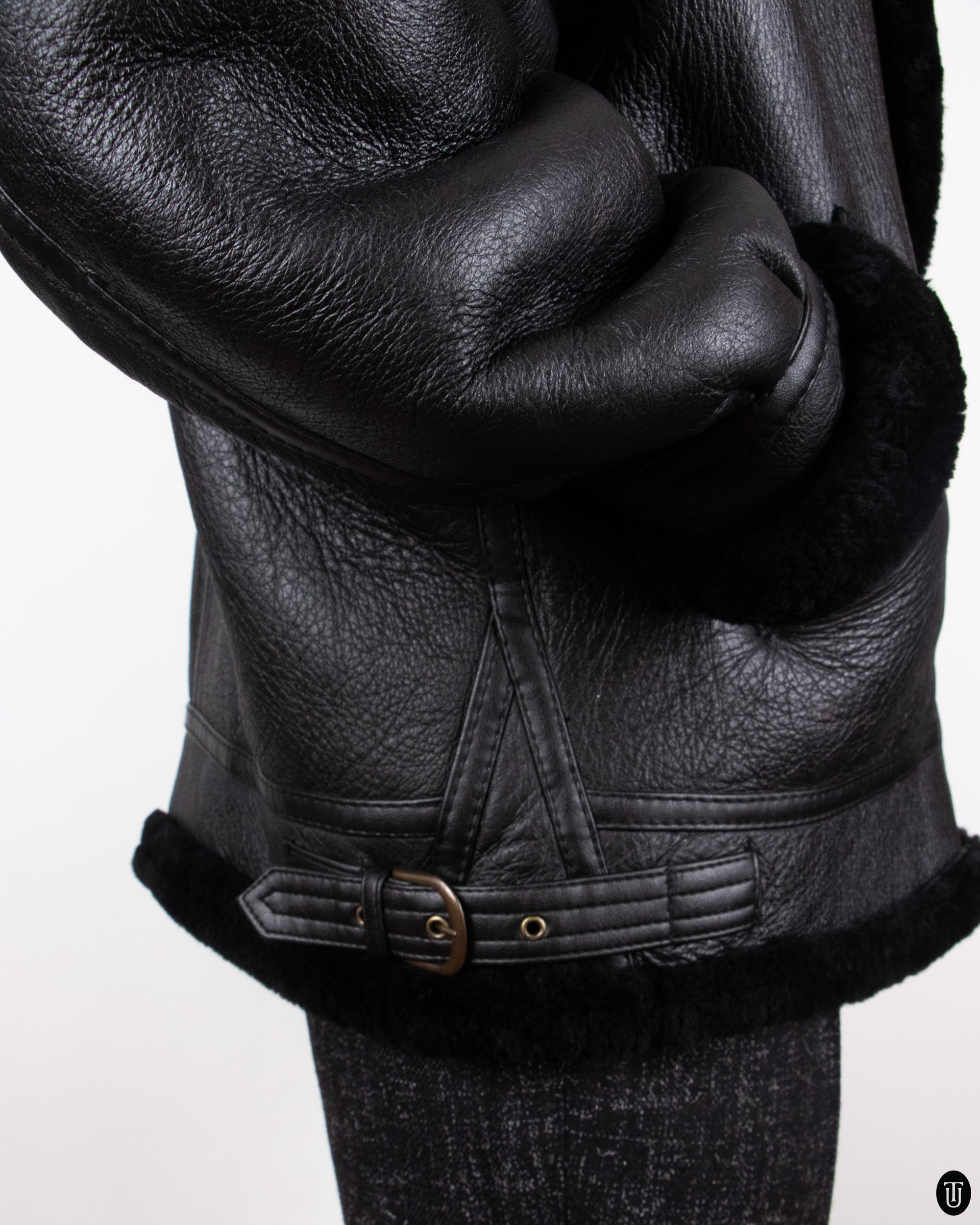 80s Shearling Air Force Leather Jacket L