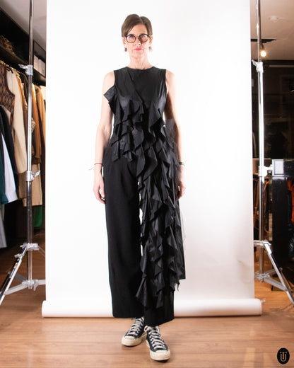 00's Ivan Grundahl Asymmetrical Ruffle Cascade Top S