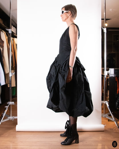 00's Ivan Grundahl Black Sculptural Dress S