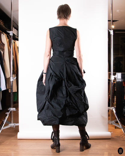 00's Ivan Grundahl Black Sculptural Dress S