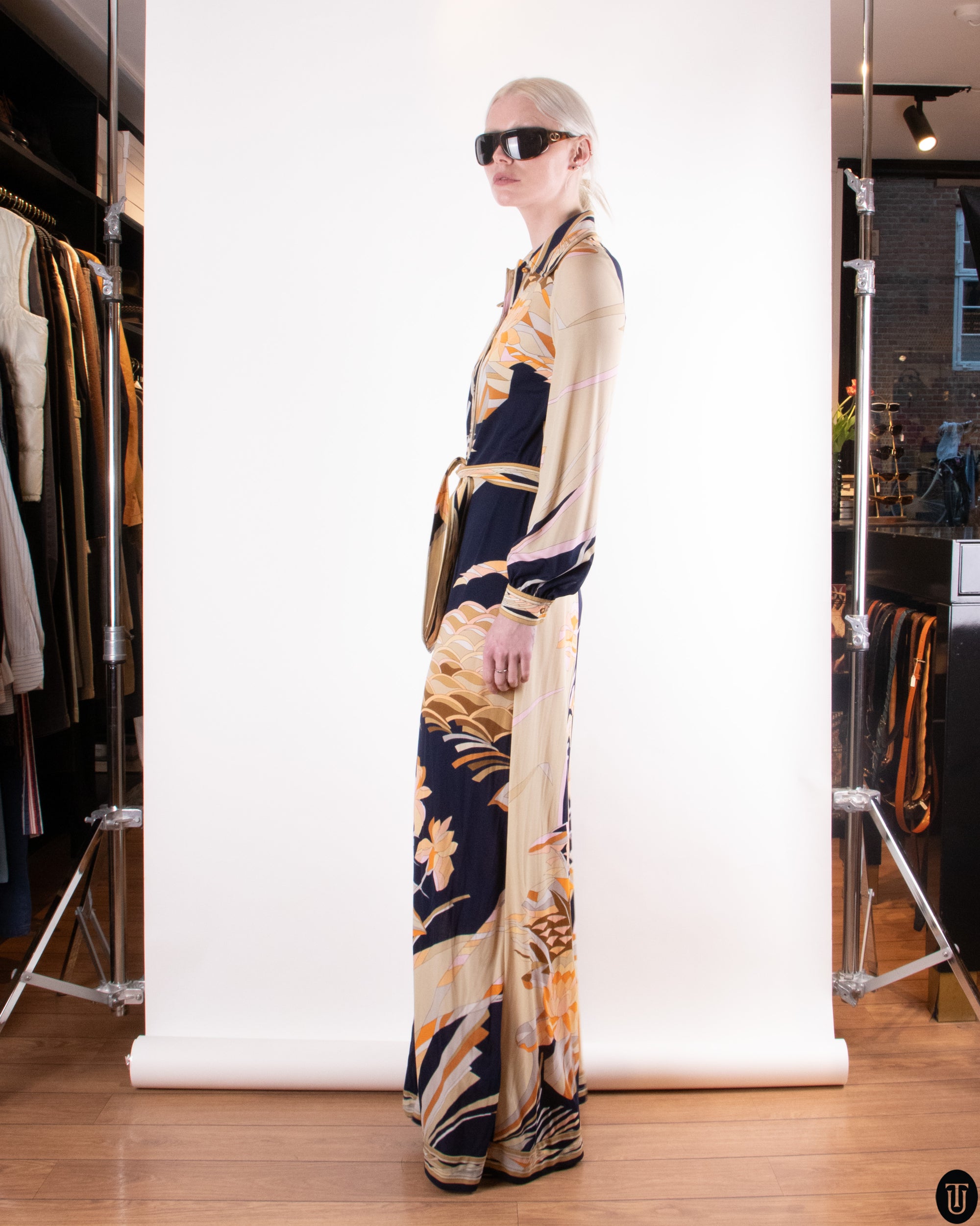 70s Leonard Jersey Maxi Dress M