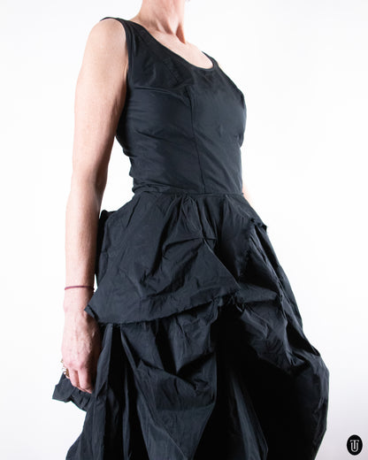 00's Ivan Grundahl Black Sculptural Dress S
