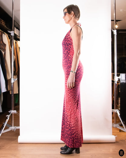 00's Roberto Cavalli Animal Print Dress L