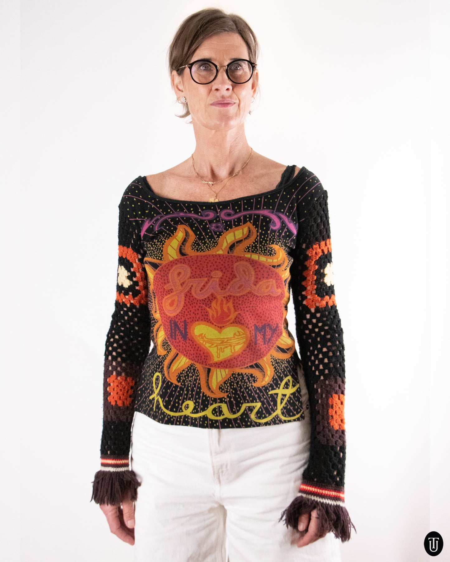 90's Custo Barcelona Cotton-Wool Blend Long Sleeve Top S