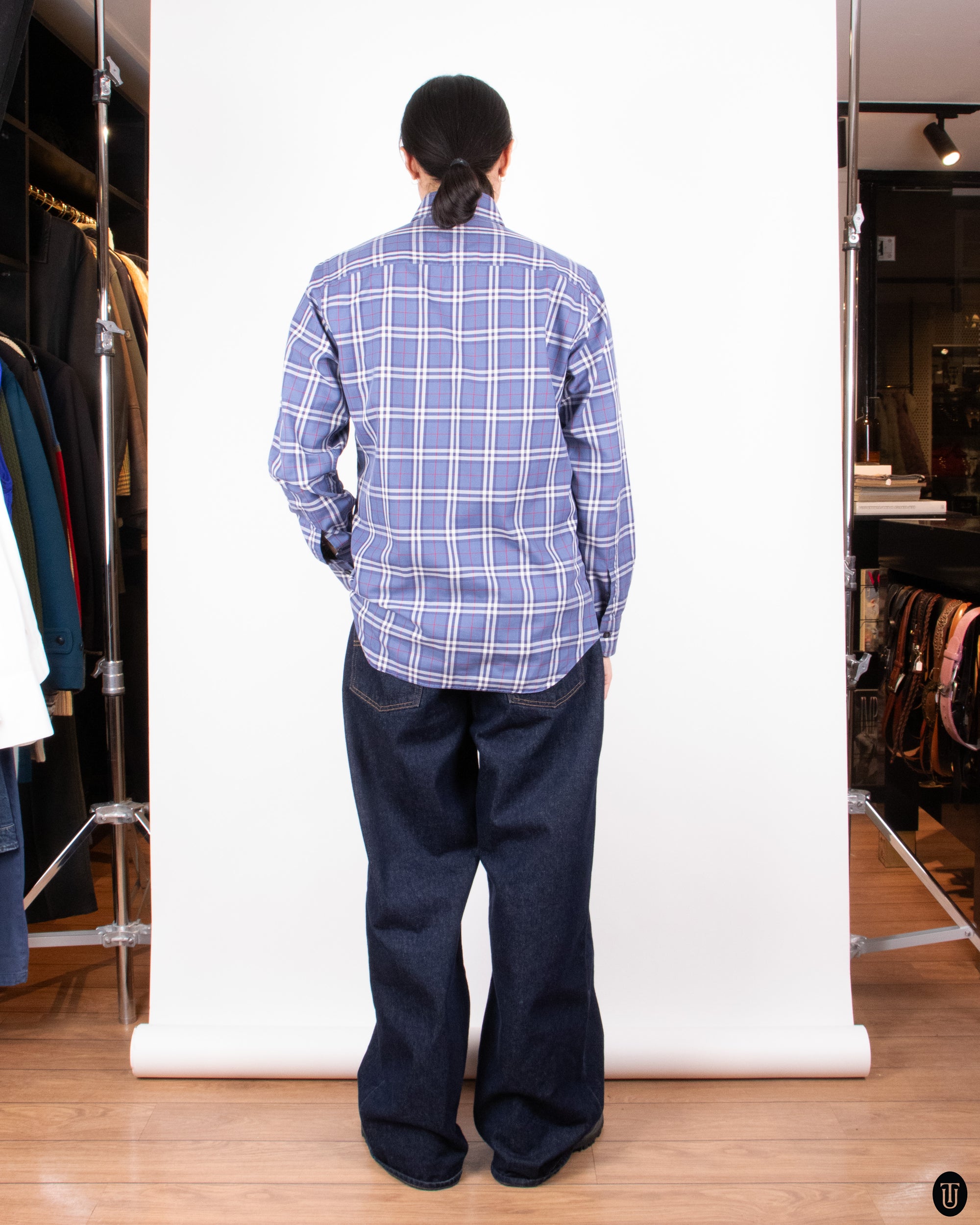 90s Burberry Checkered Cotton Button Down Shirt S