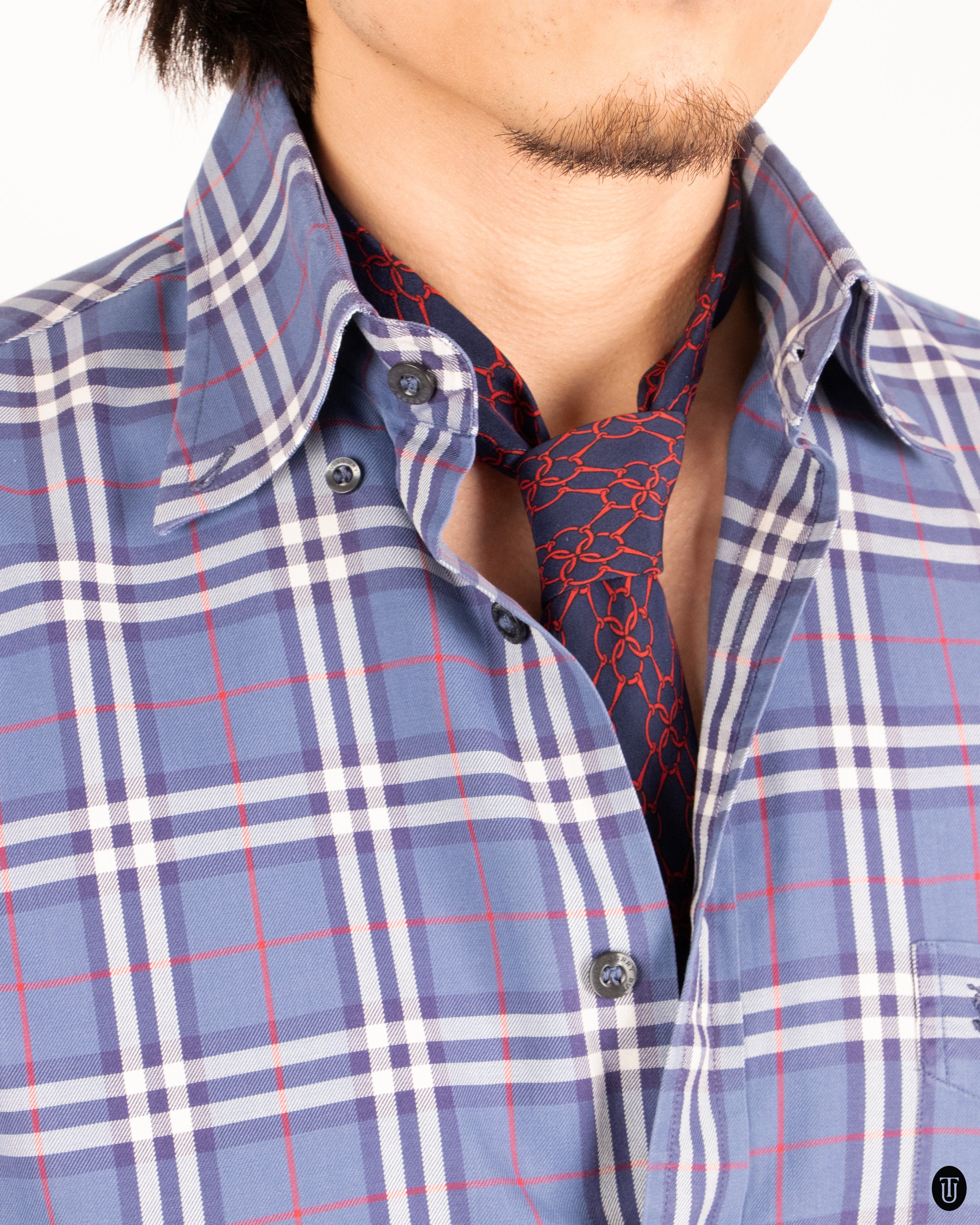 90s Burberry Checkered Cotton Button Down Shirt S