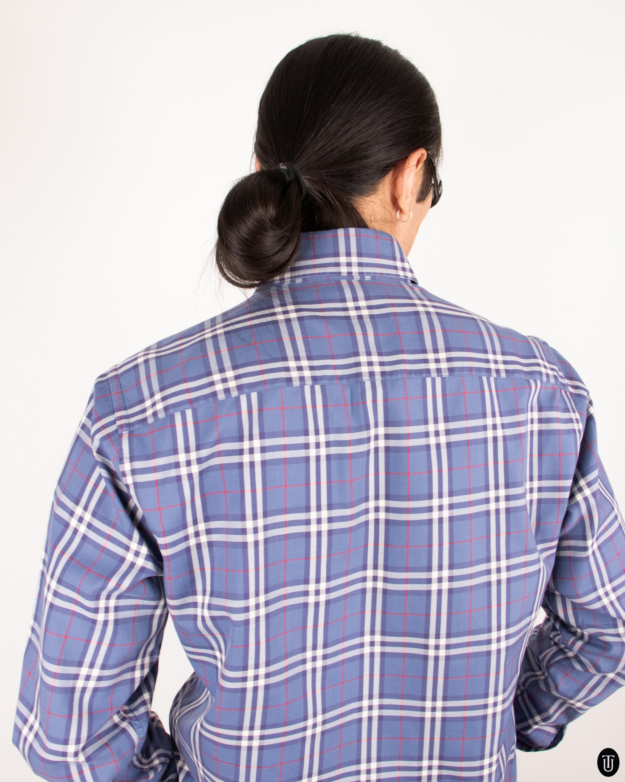 90s Burberry Checkered Cotton Button Down Shirt S