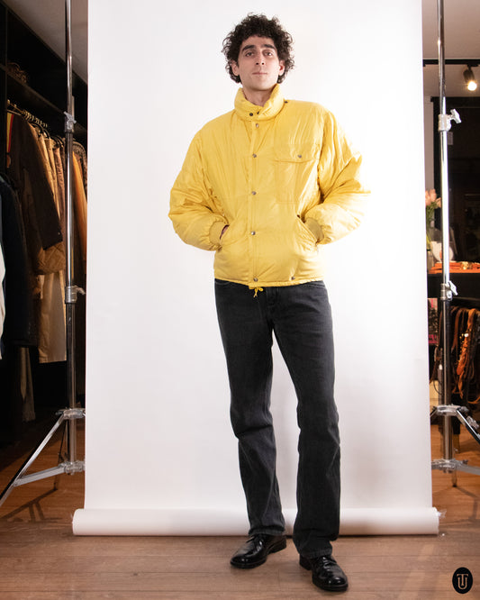 80's Moncler Yellow Puffer Jacket L