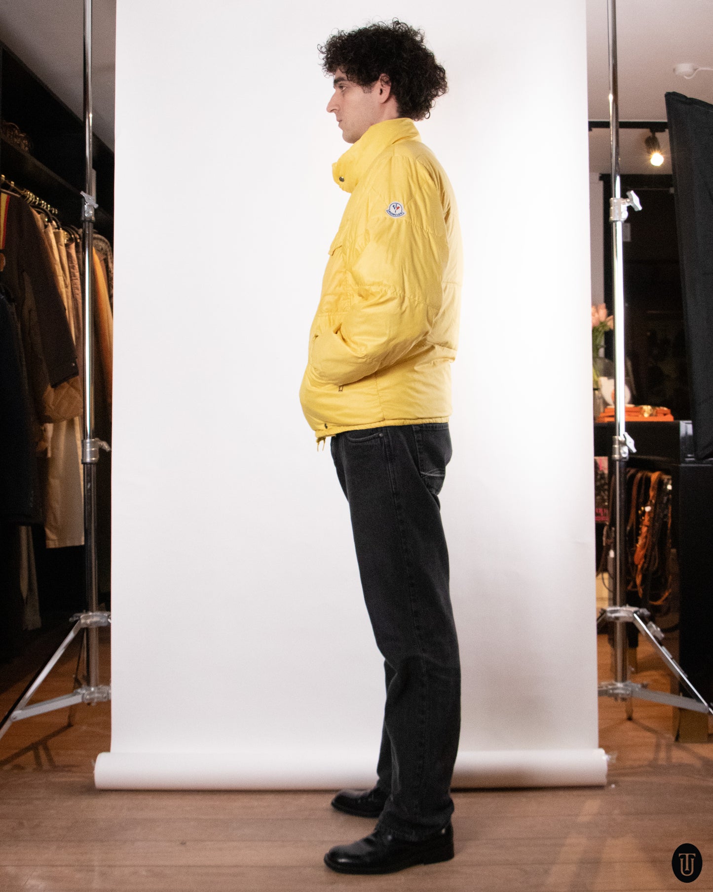 80's Moncler Yellow Puffer Jacket L