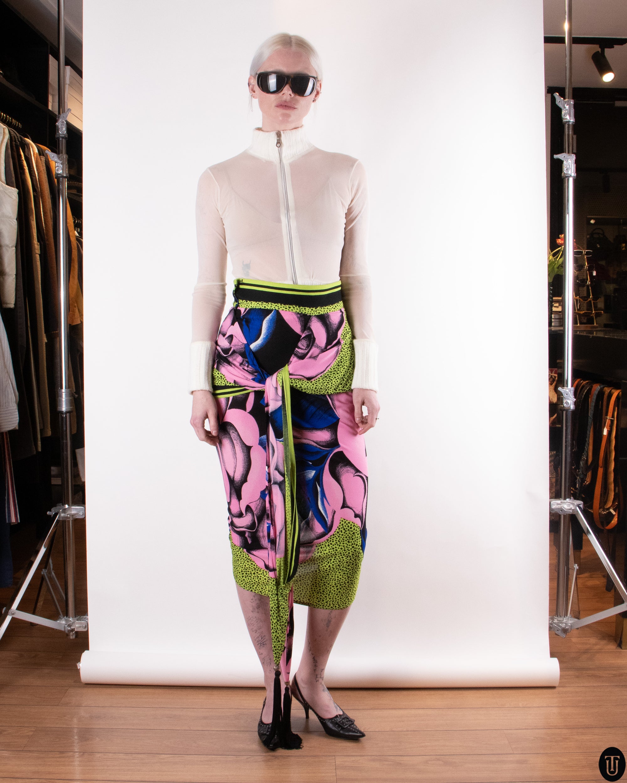 90's Gianni Versace Draped Skirt M