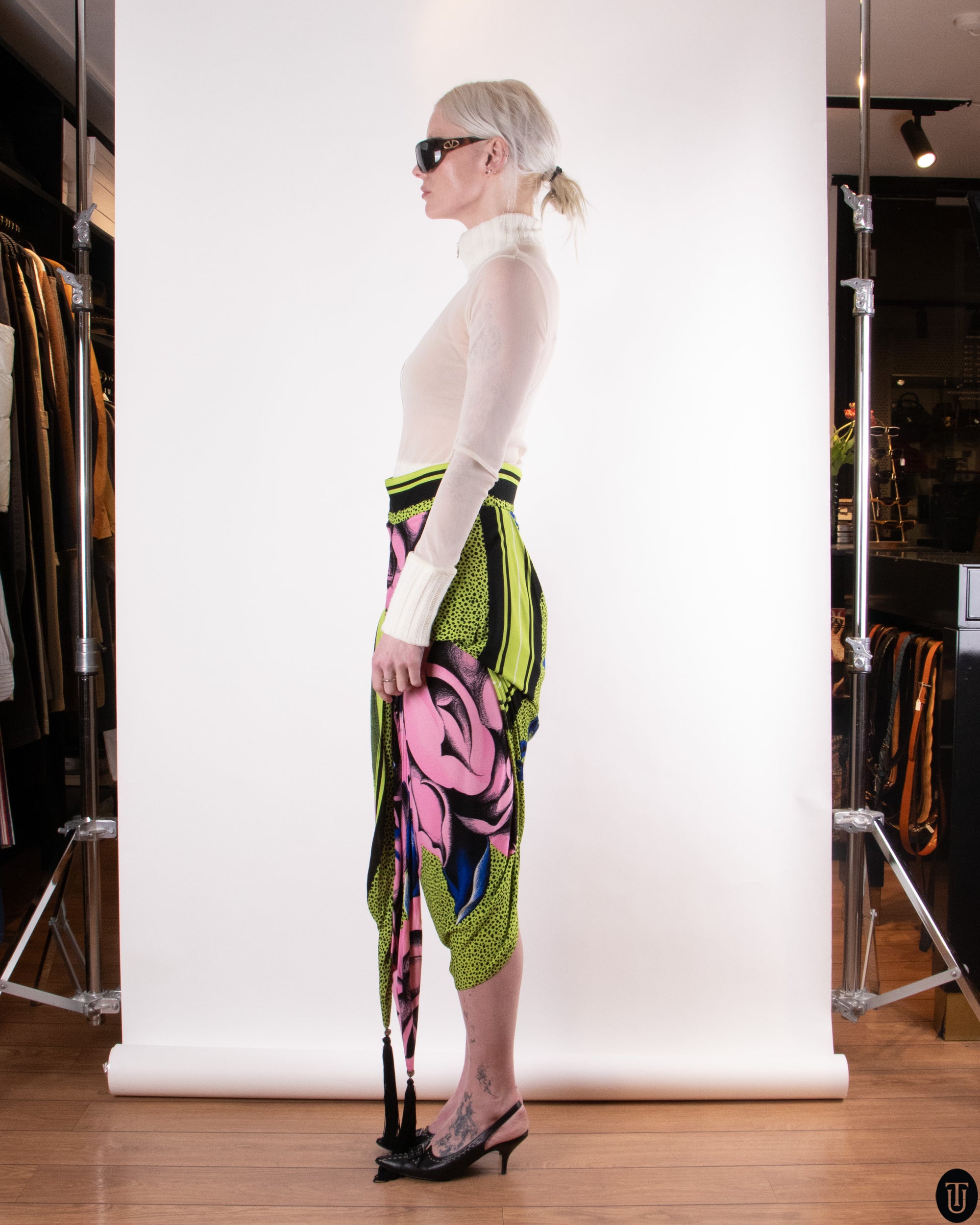 90's Gianni Versace Draped Skirt M