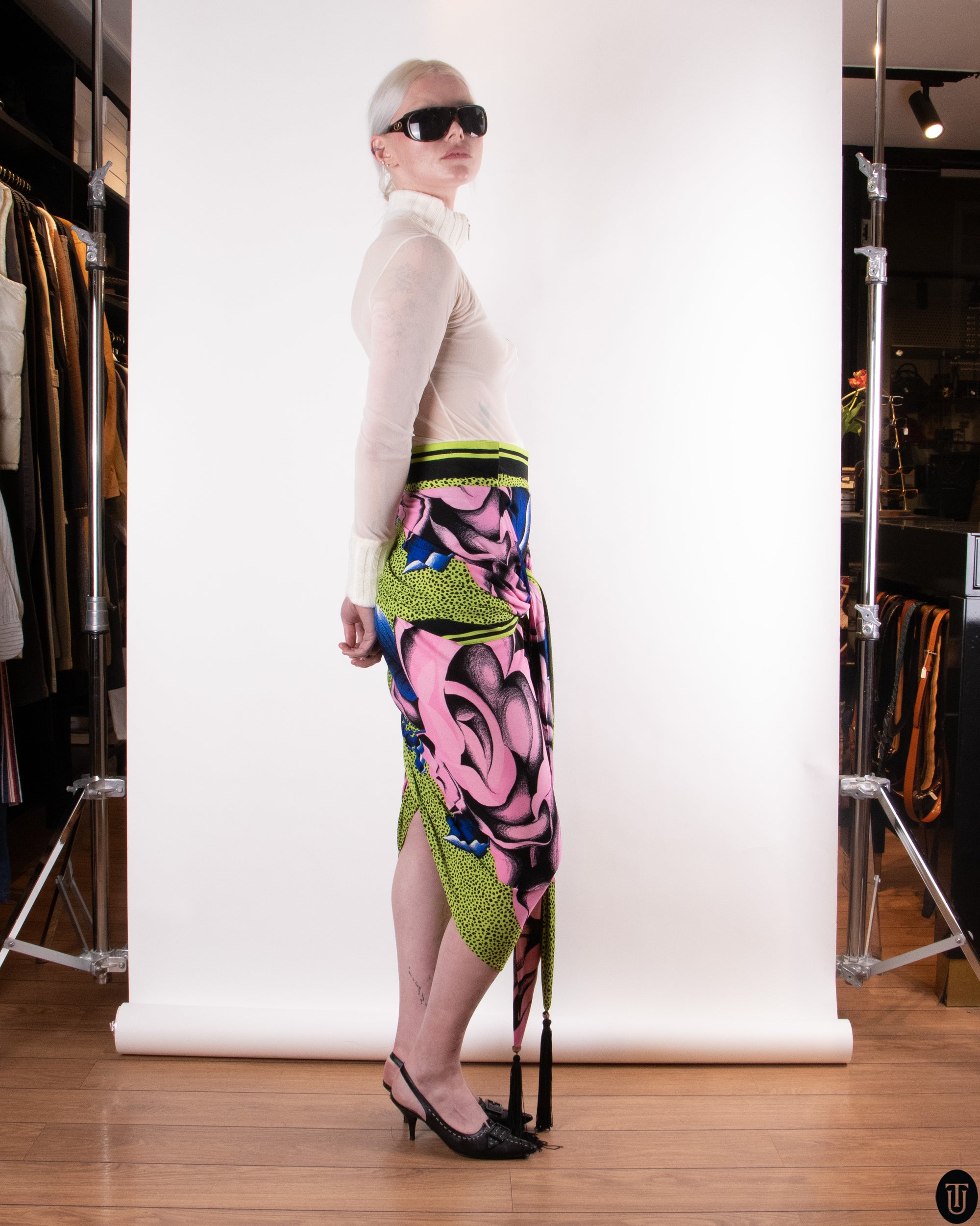 90's Gianni Versace Draped Skirt M