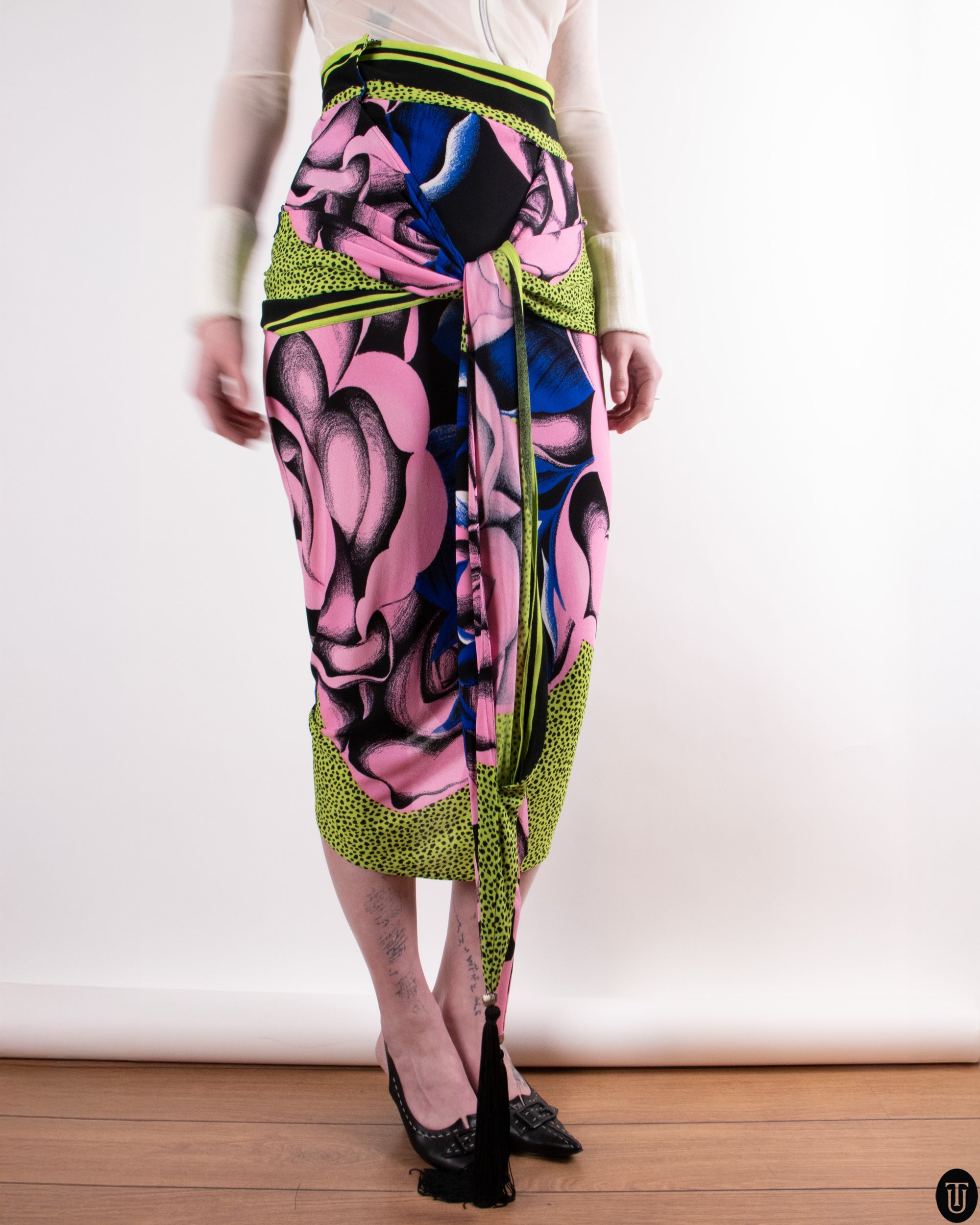 90's Gianni Versace Draped Skirt M
