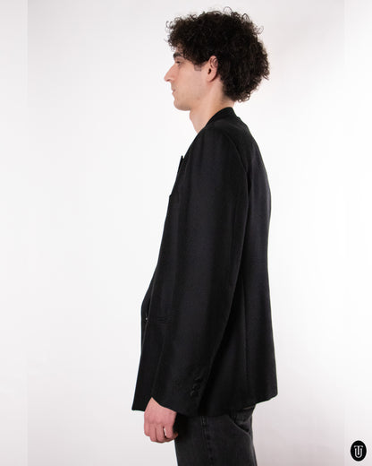 80's Yves Saint Laurent Black Wool Blazer L