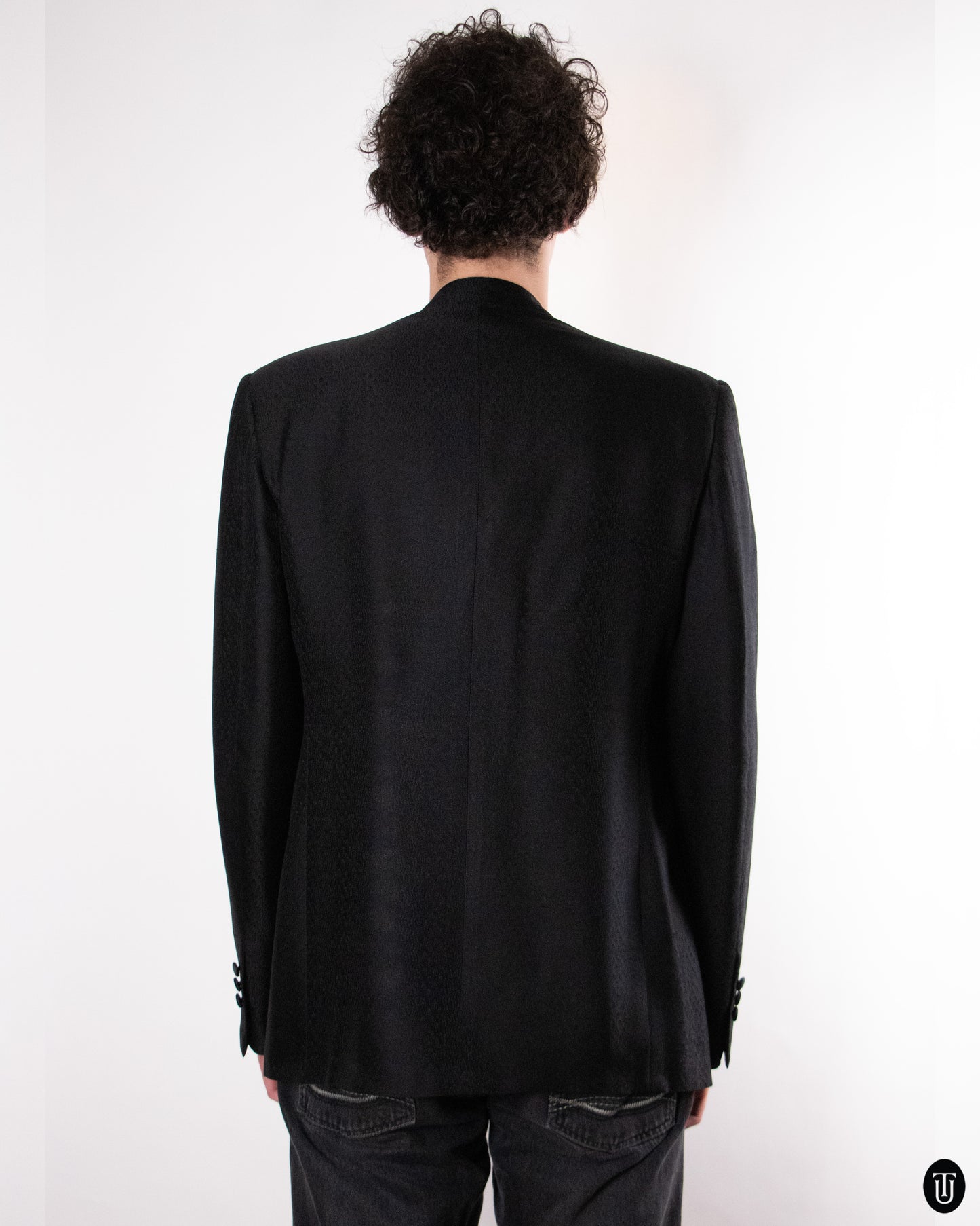 80's Yves Saint Laurent Black Wool Blazer L