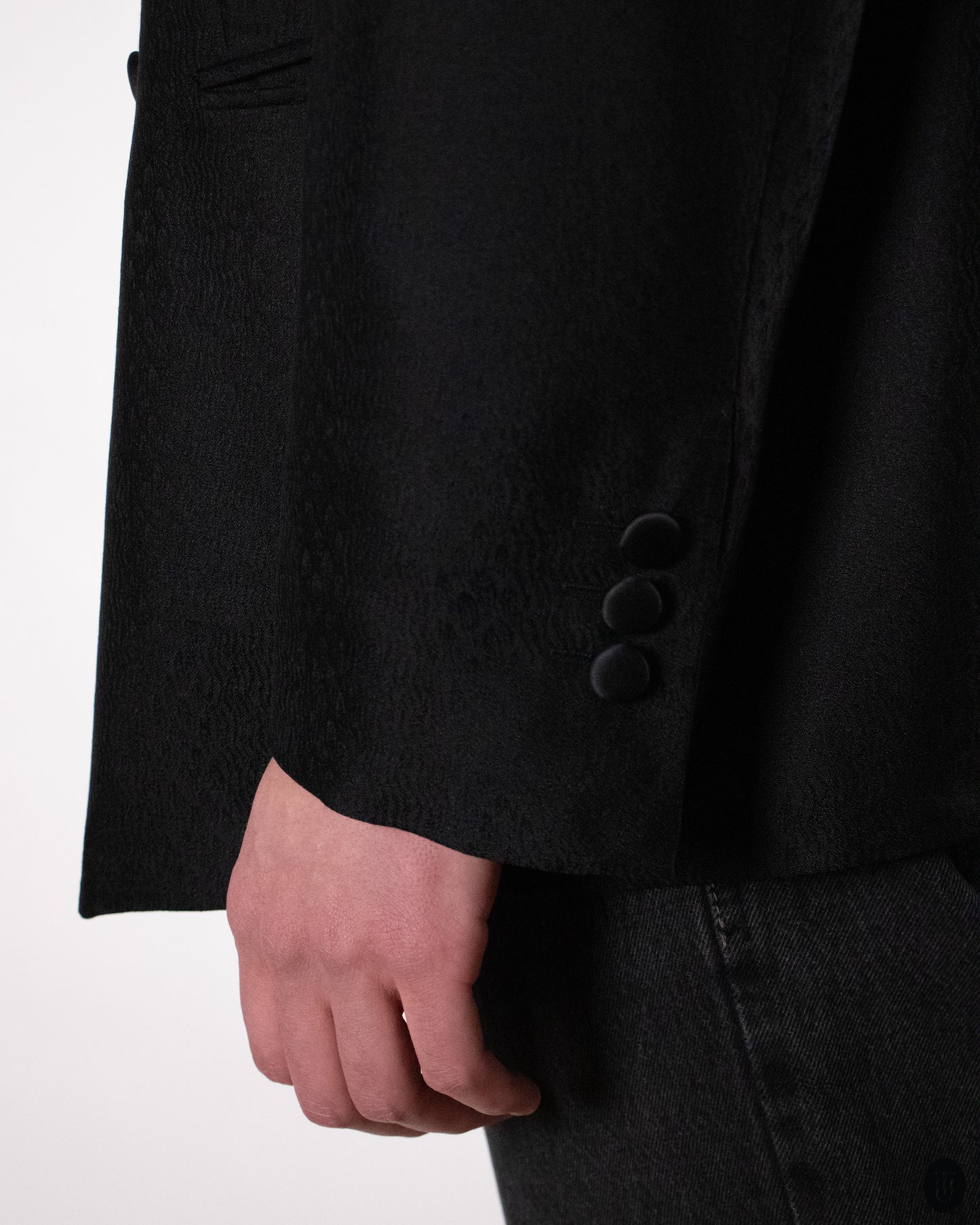 80's Yves Saint Laurent Black Wool Blazer L