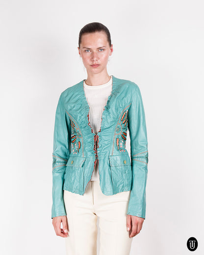2000s Roberto Class Cavalli Leather Jacket S