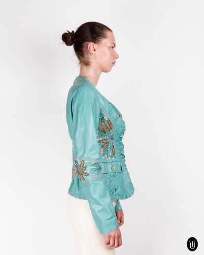 2000s Roberto Class Cavalli Leather Jacket S