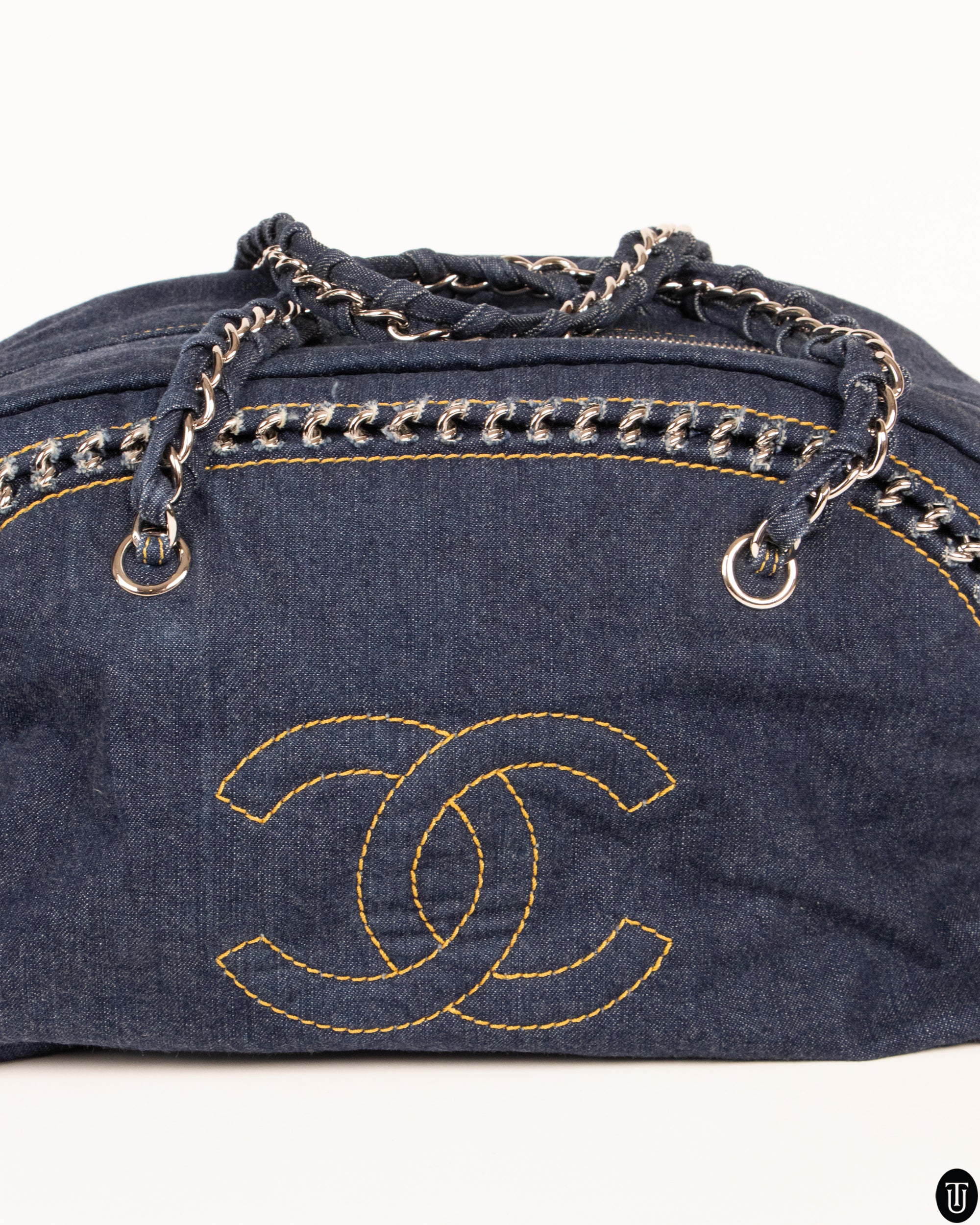 00's Chanel Boston CC Denim Bag