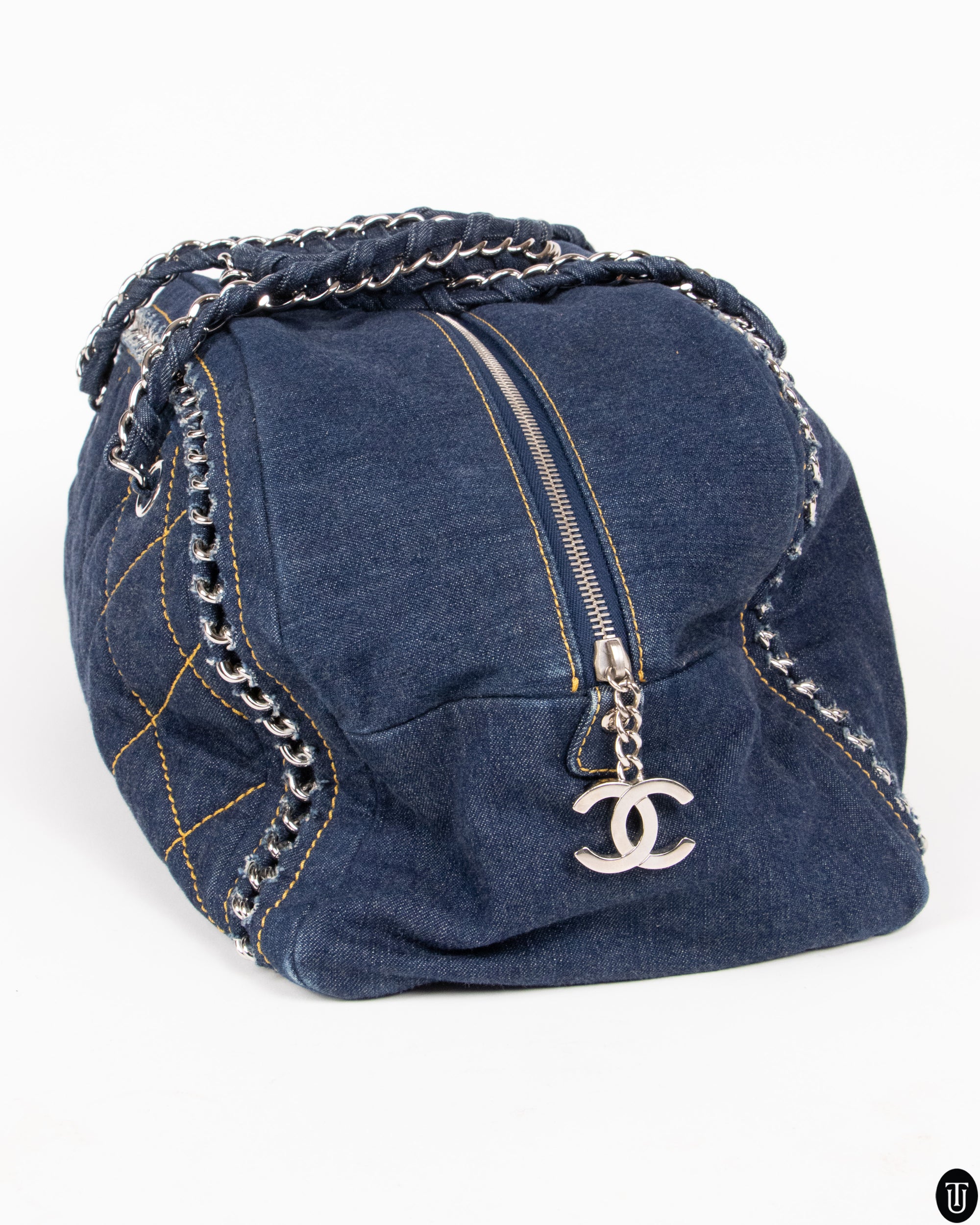 00's Chanel Boston CC Denim Bag