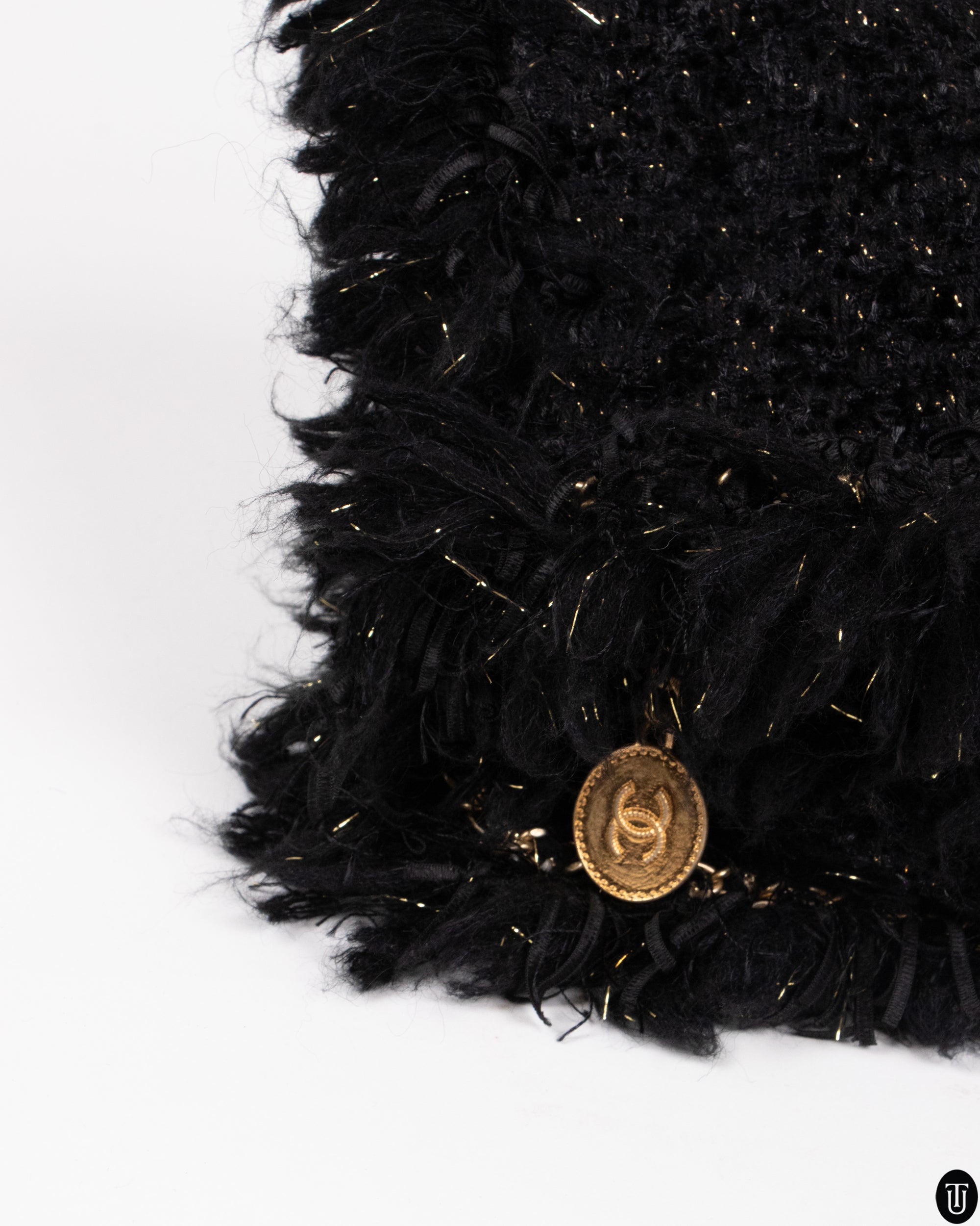 00's Chanel Black Tweed Clutch