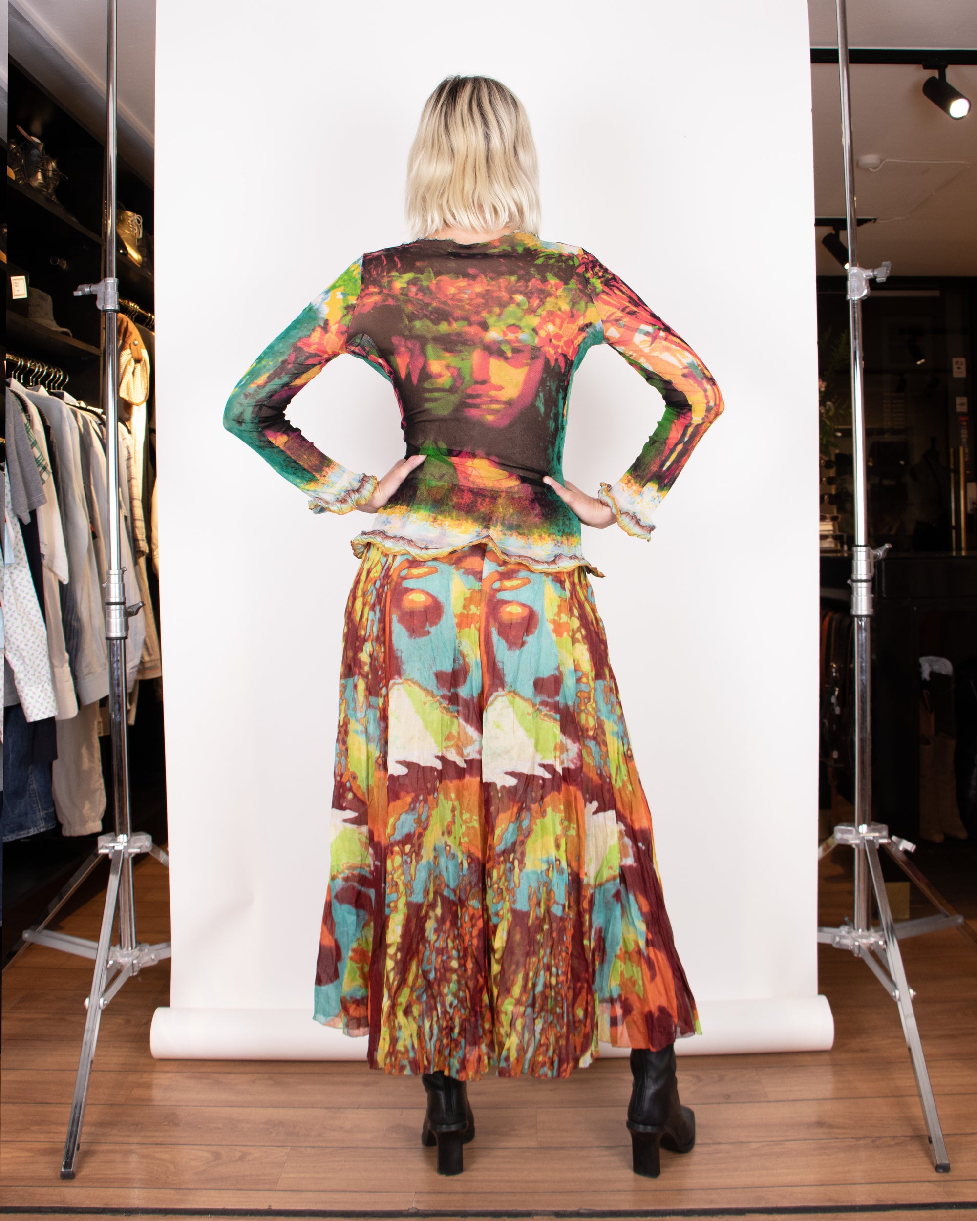 S/S 2000 Jean Paul Gaultier Mesh and Muslin Two-piece M