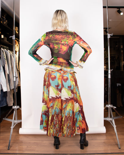 S/S 2000 Jean Paul Gaultier Mesh and Muslin Two-piece M
