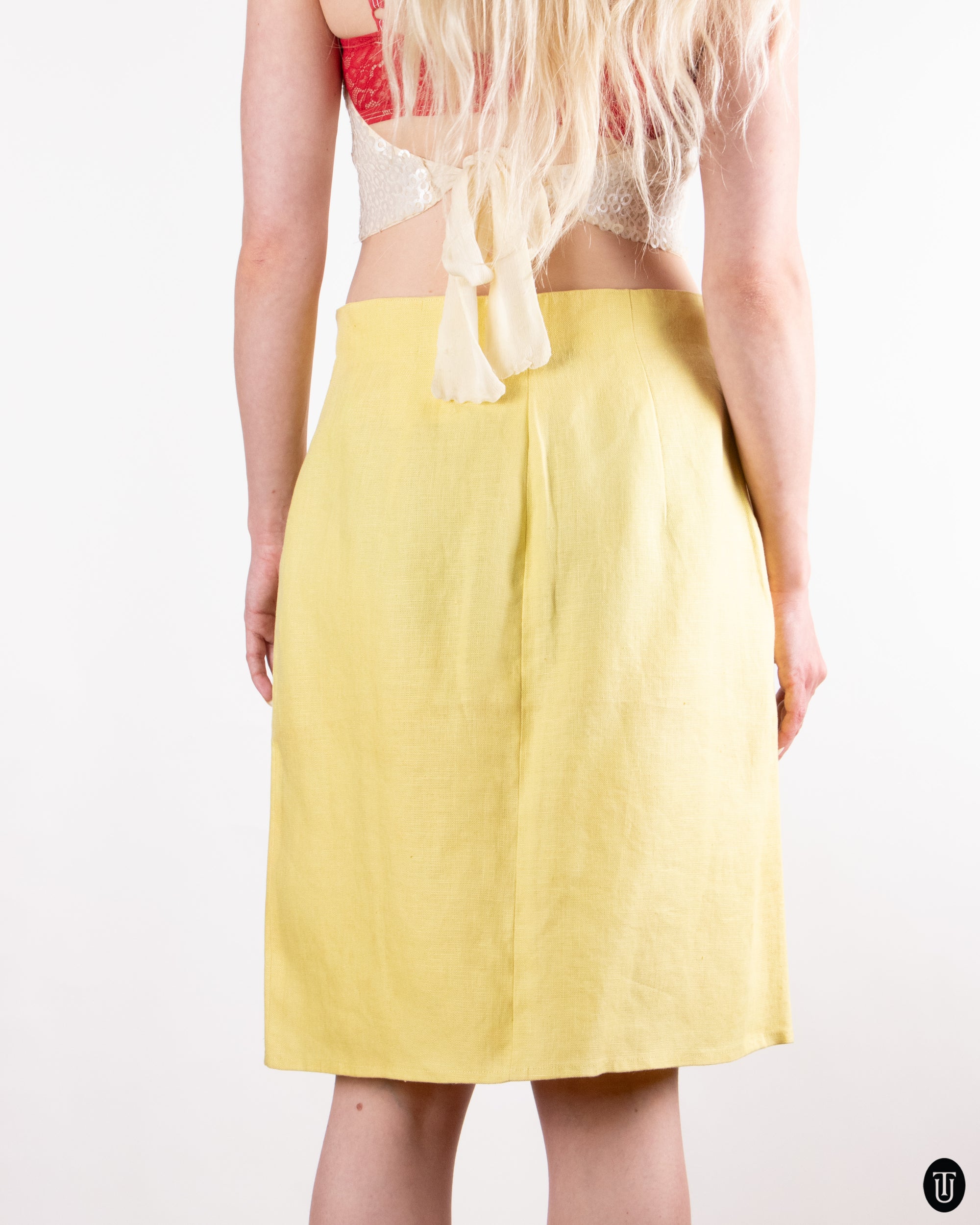 90s Valentino Linen Skirt S
