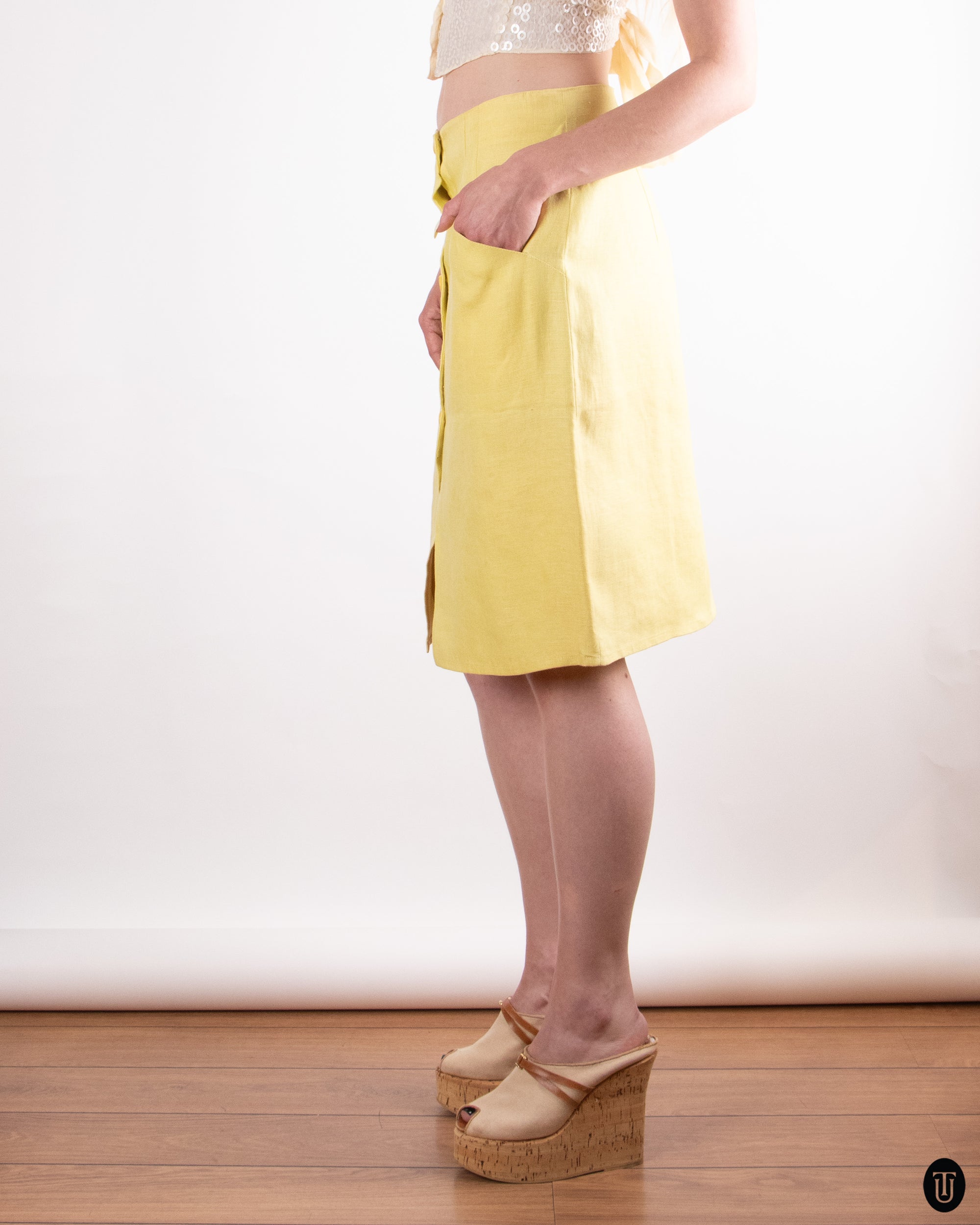 90s Valentino Linen Skirt S