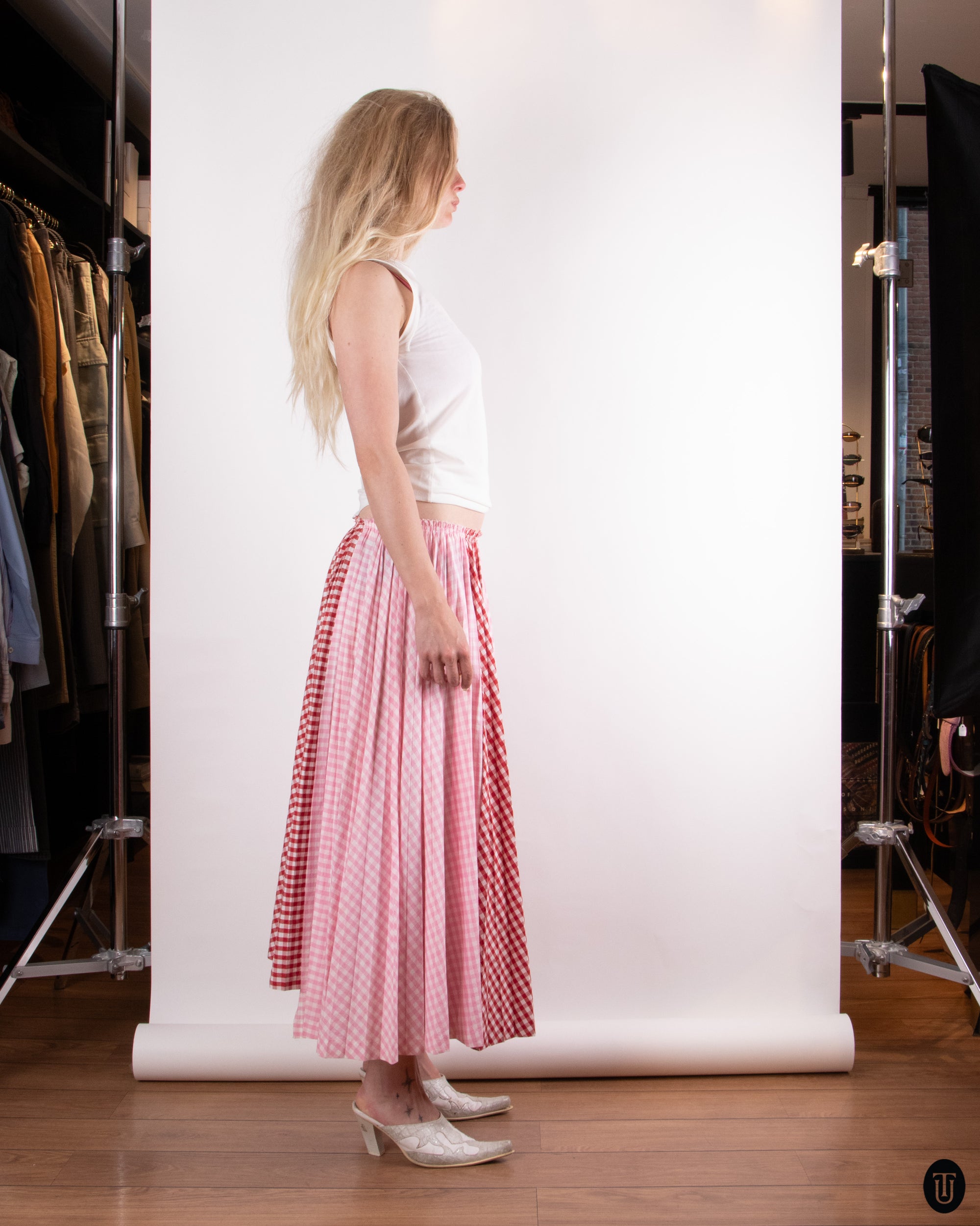 90's Commes Des Garcons Girl Gingham Skirt M