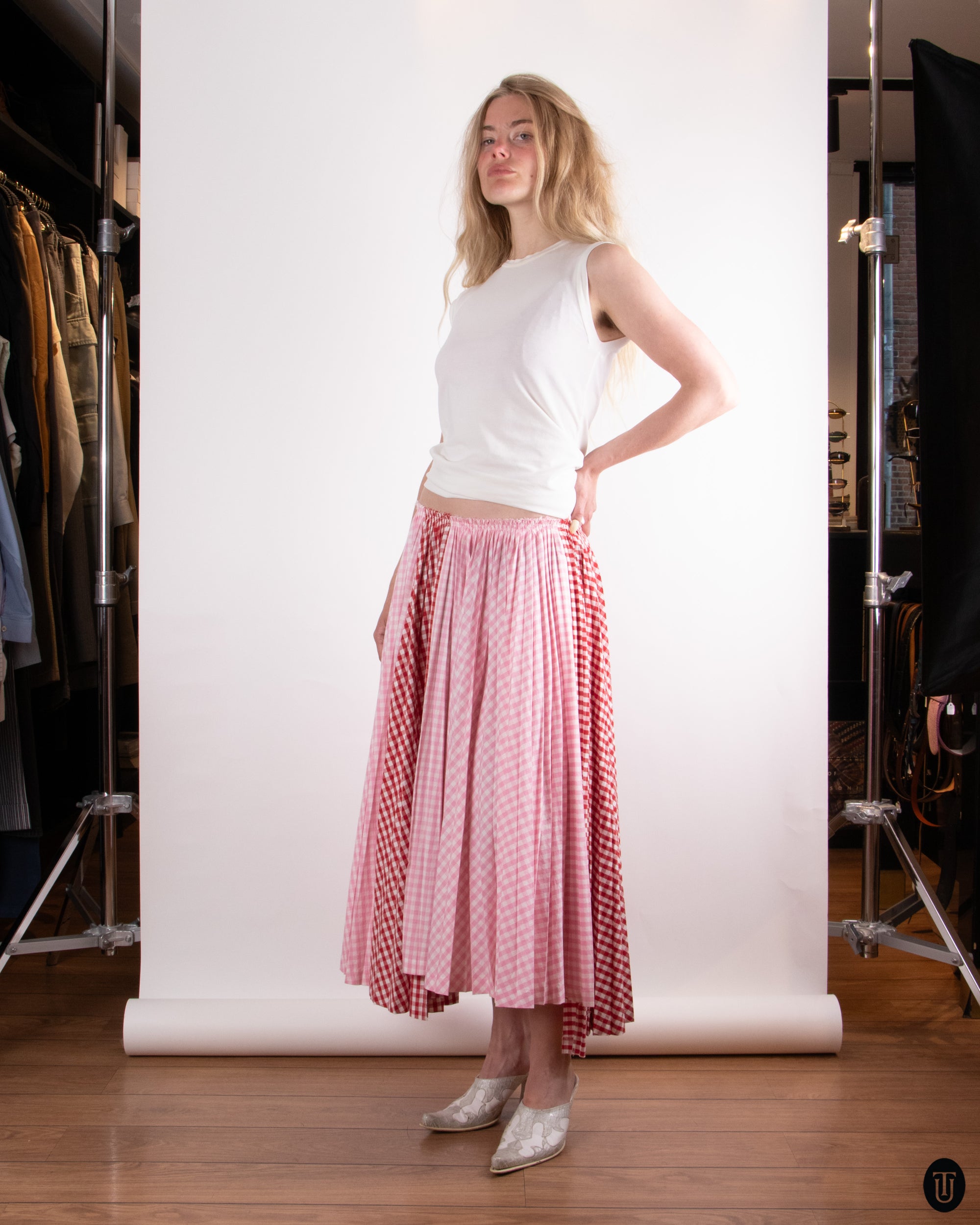 90's Commes Des Garcons Girl Gingham Skirt M