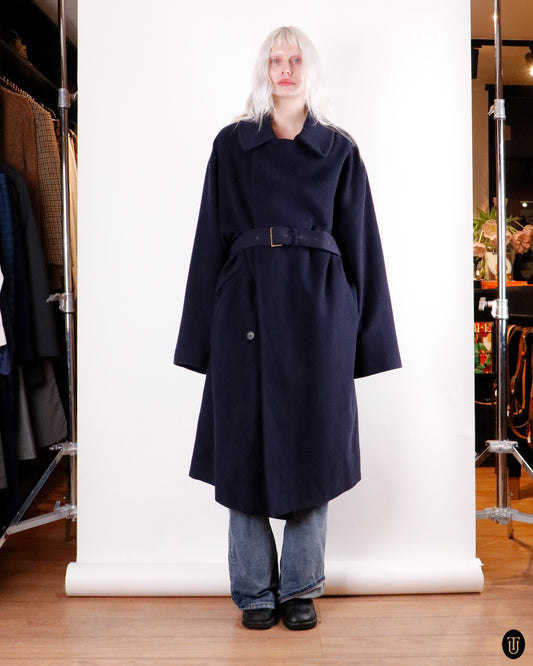 90's Emporio Armani Deep Navy Wool Coat L