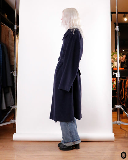 90's Emporio Armani Deep Navy Wool Coat L