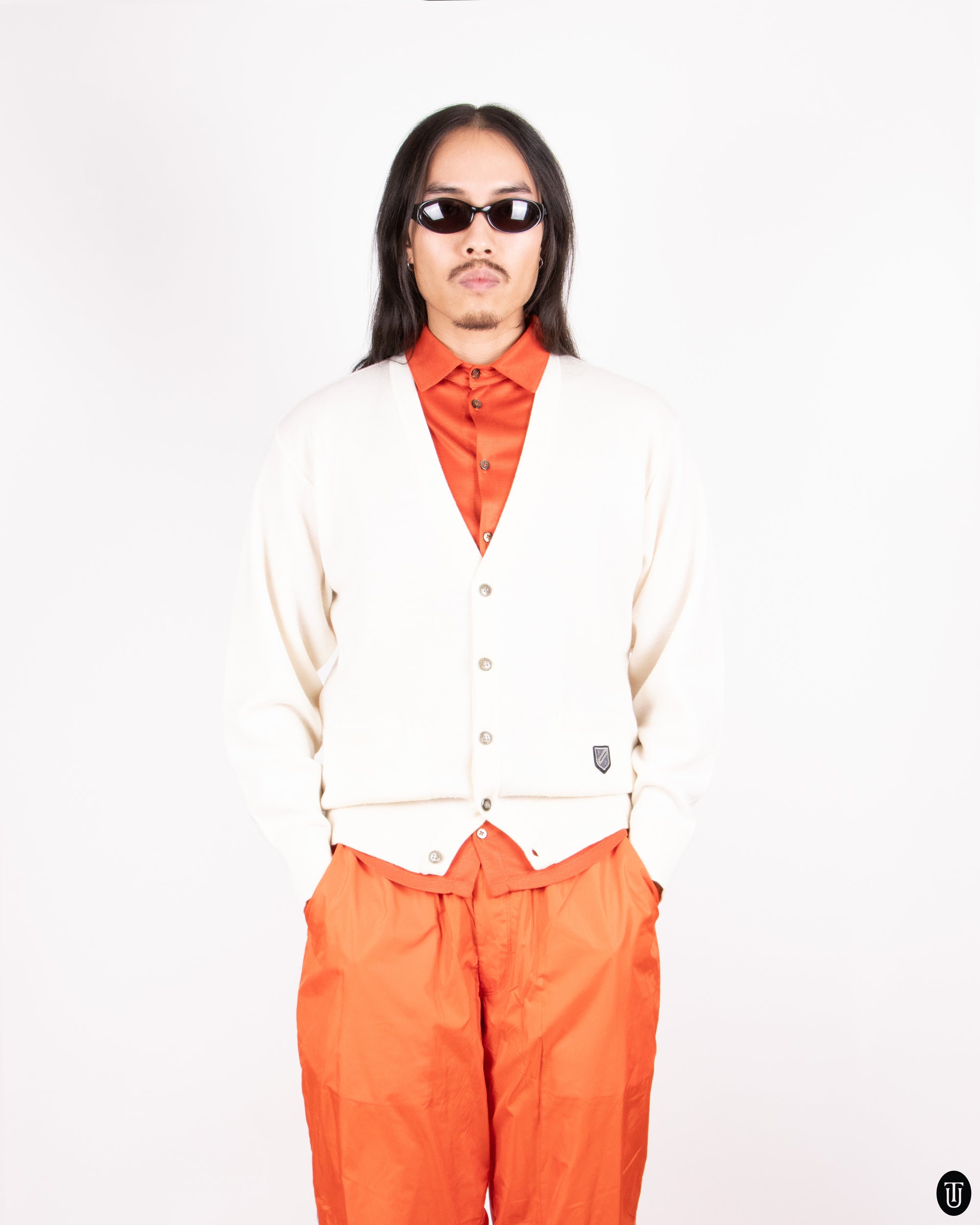 80's Pierre Balmain White Wool Cardigan M