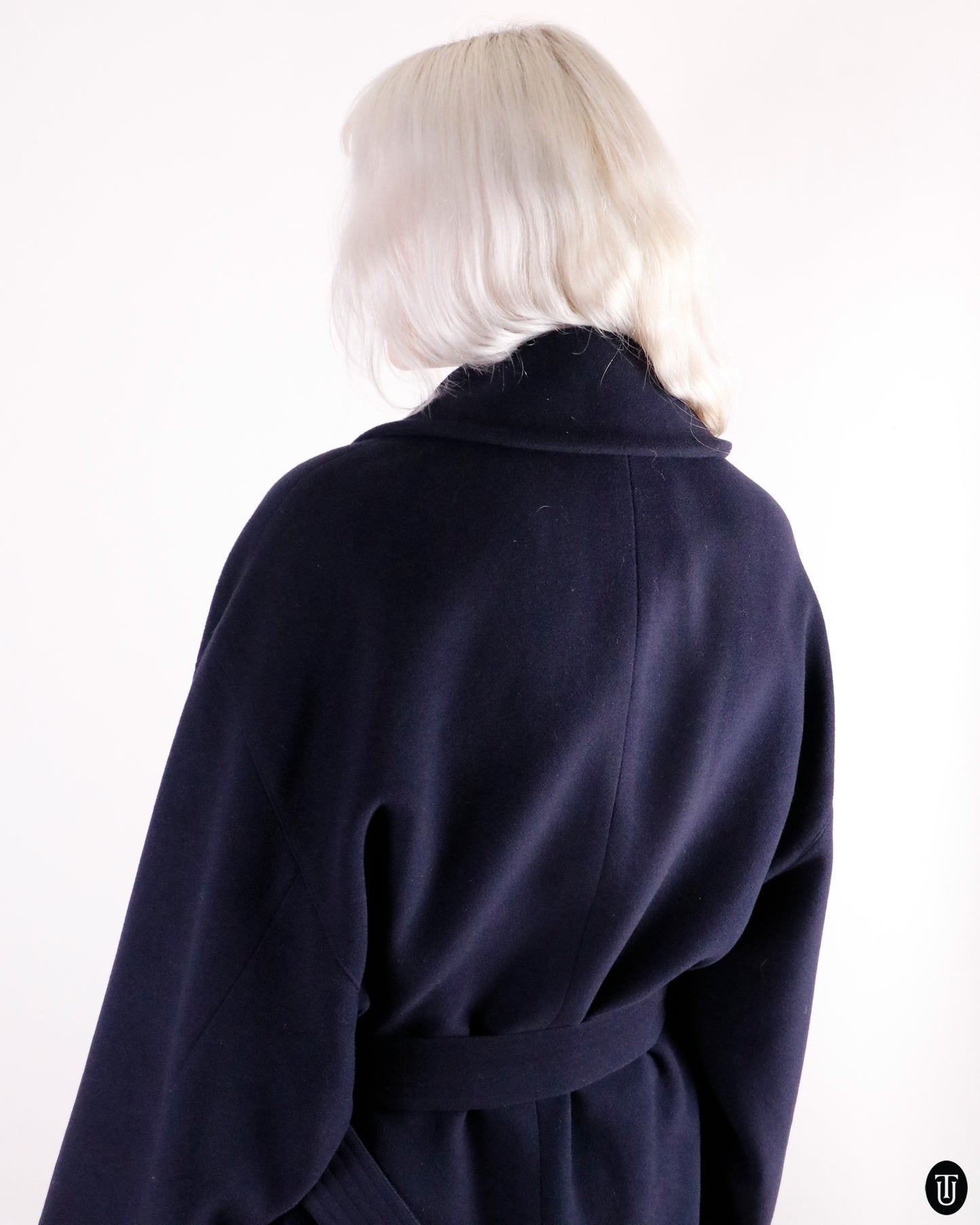 90's Emporio Armani Deep Navy Wool Coat L