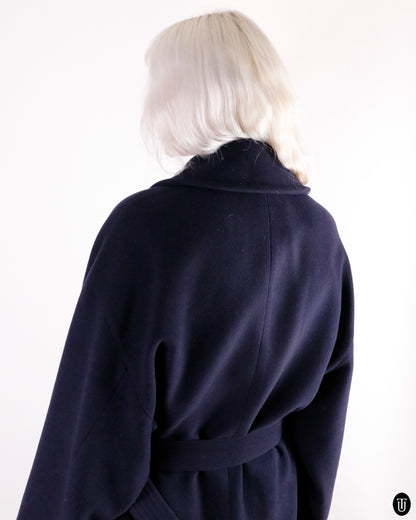 90's Emporio Armani Deep Navy Wool Coat L