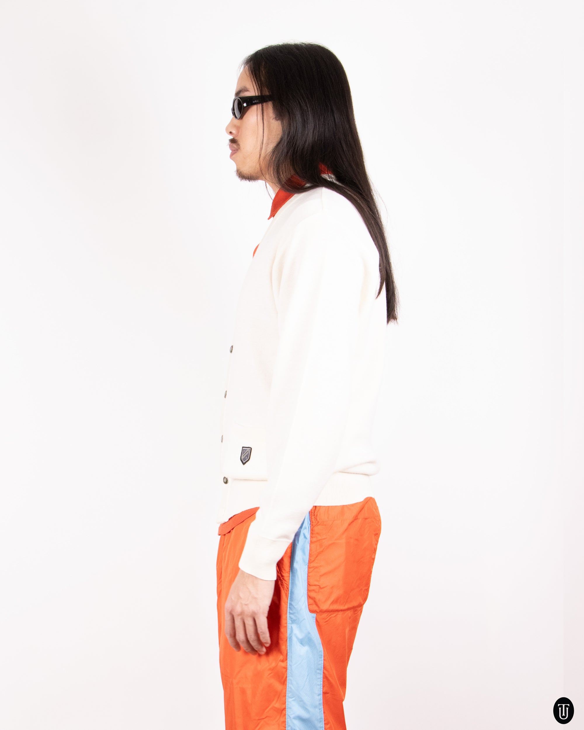 80's Pierre Balmain White Wool Cardigan M