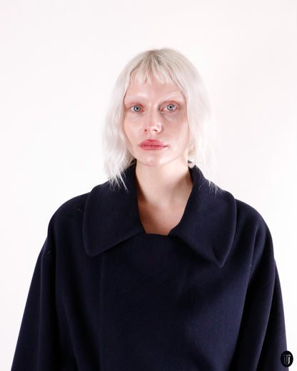 90's Emporio Armani Deep Navy Wool Coat L