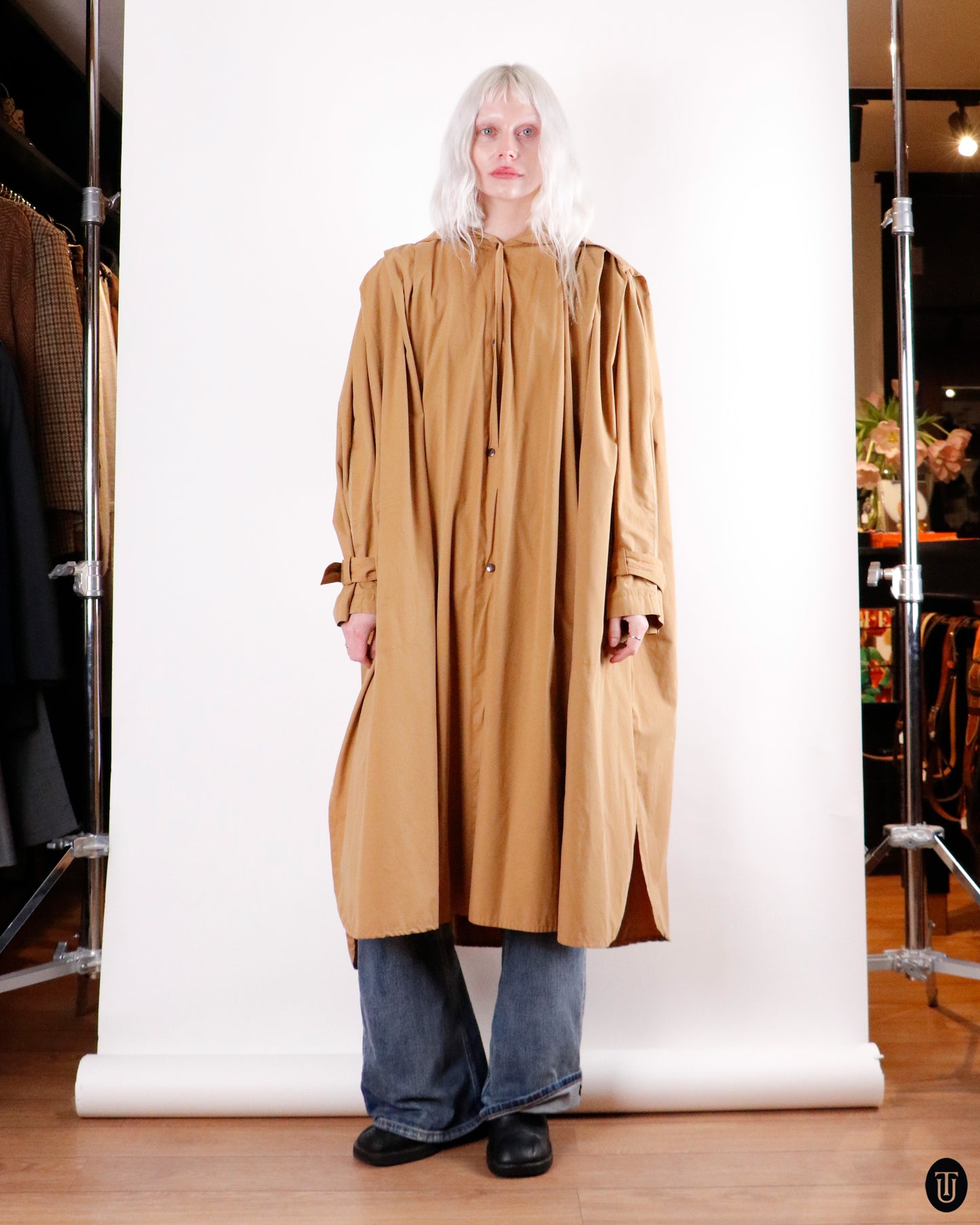 90's Claude Montana Camel Cotton Cape S
