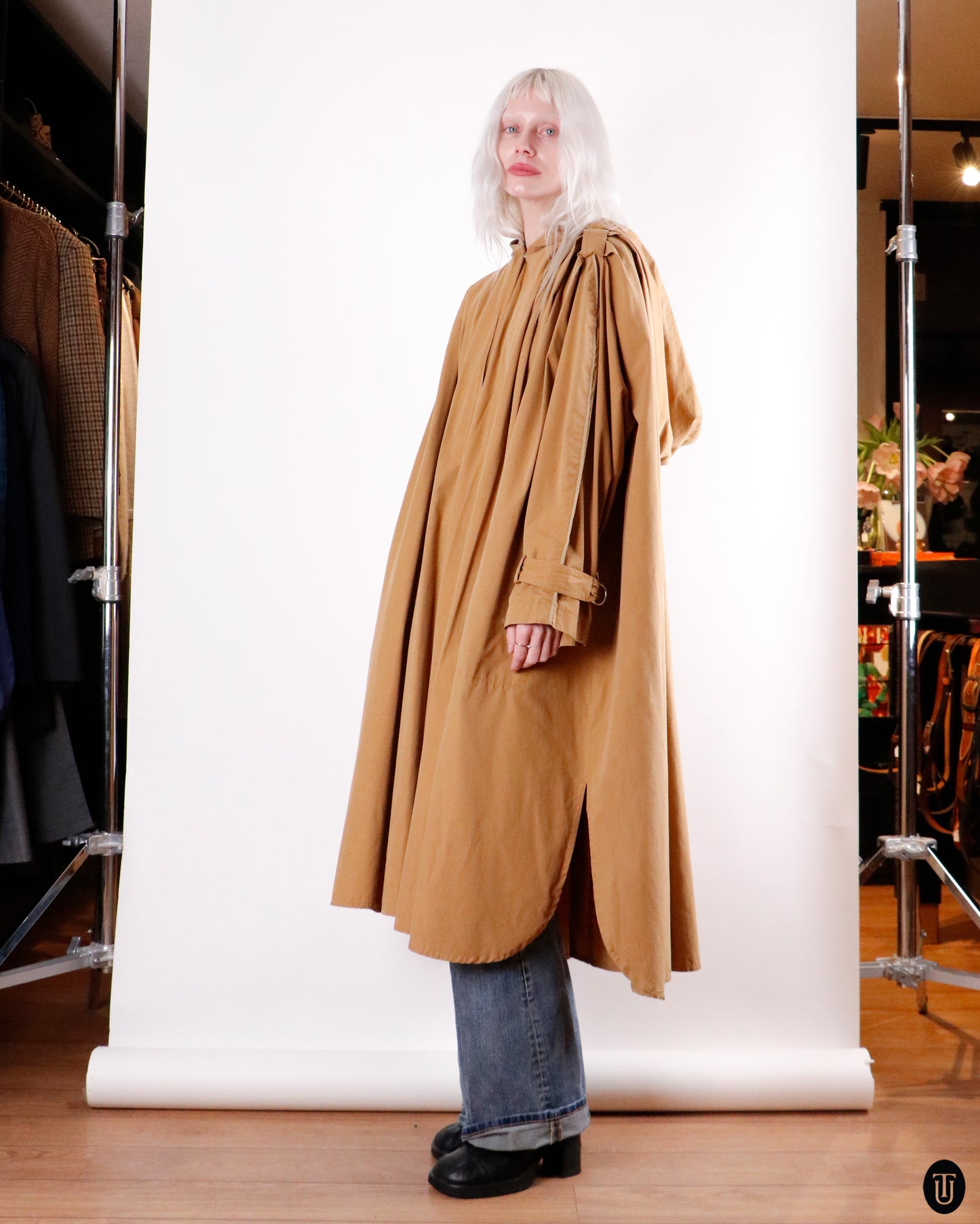 90's Claude Montana Camel Cotton Cape S