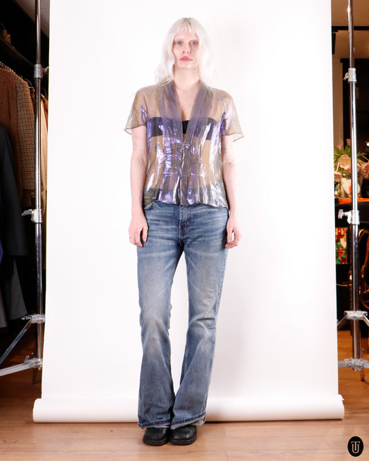 00's Jill Sander Purple Iridescent Blouse M