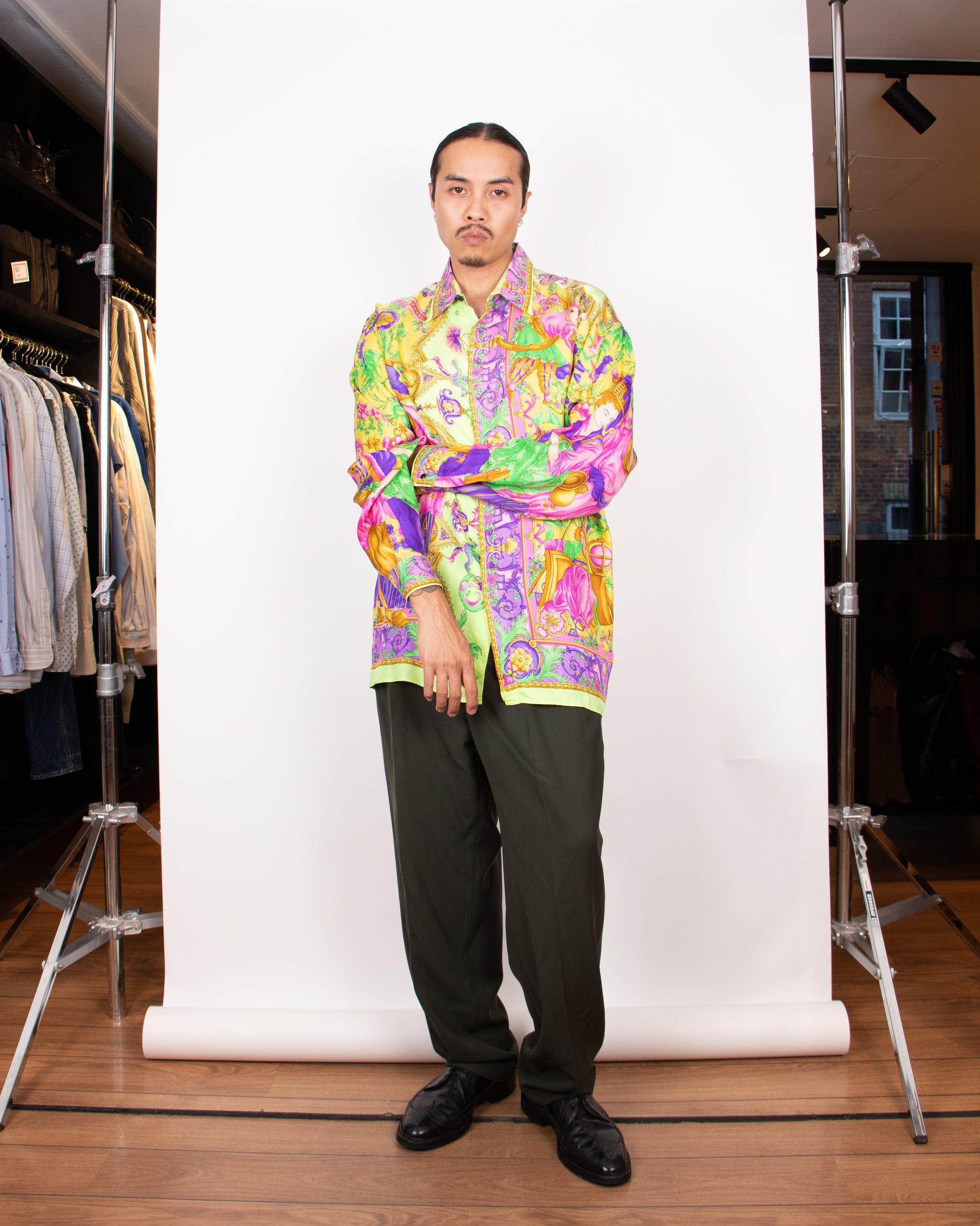 Early 1990s Gianni Versace Silk Print Shirt L