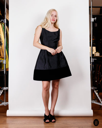 1980s Valentino Black Silk Dress S