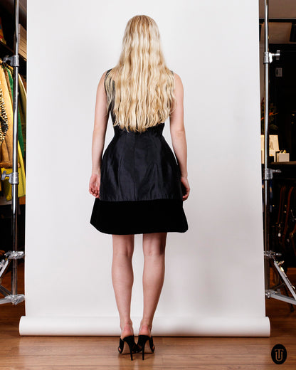 1980s Valentino Black Silk Dress S