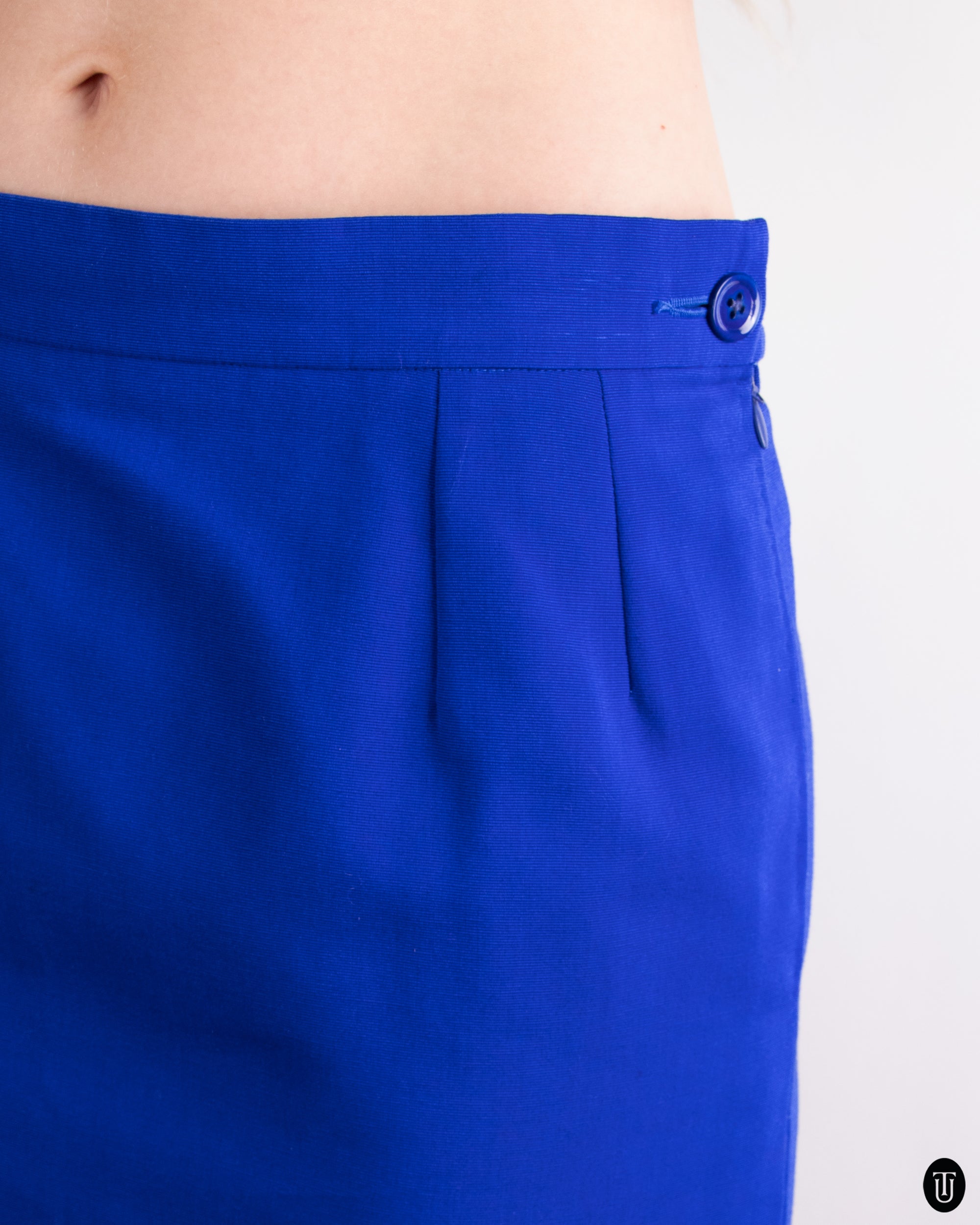 80's Yves Saint Laurent Cotton Skirt Set L