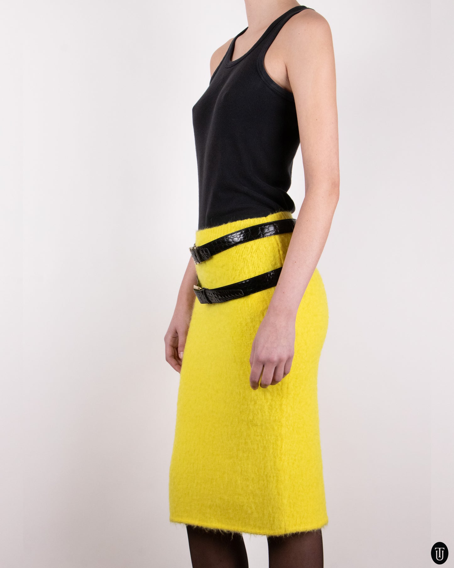 10s Versace Knitted Yellow Skirt M