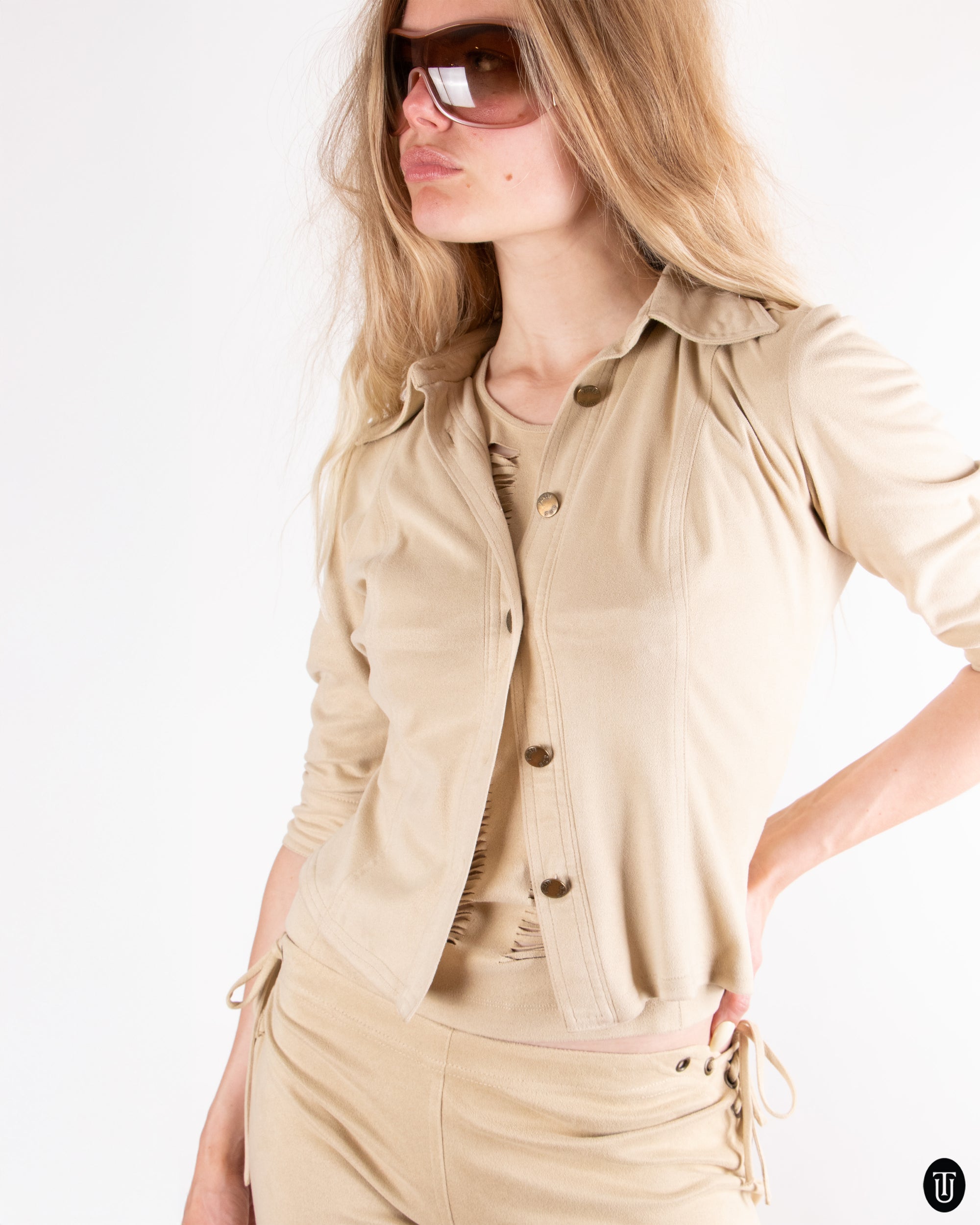 00s Plein Sud Jeans 3-Piece Tan Suit S