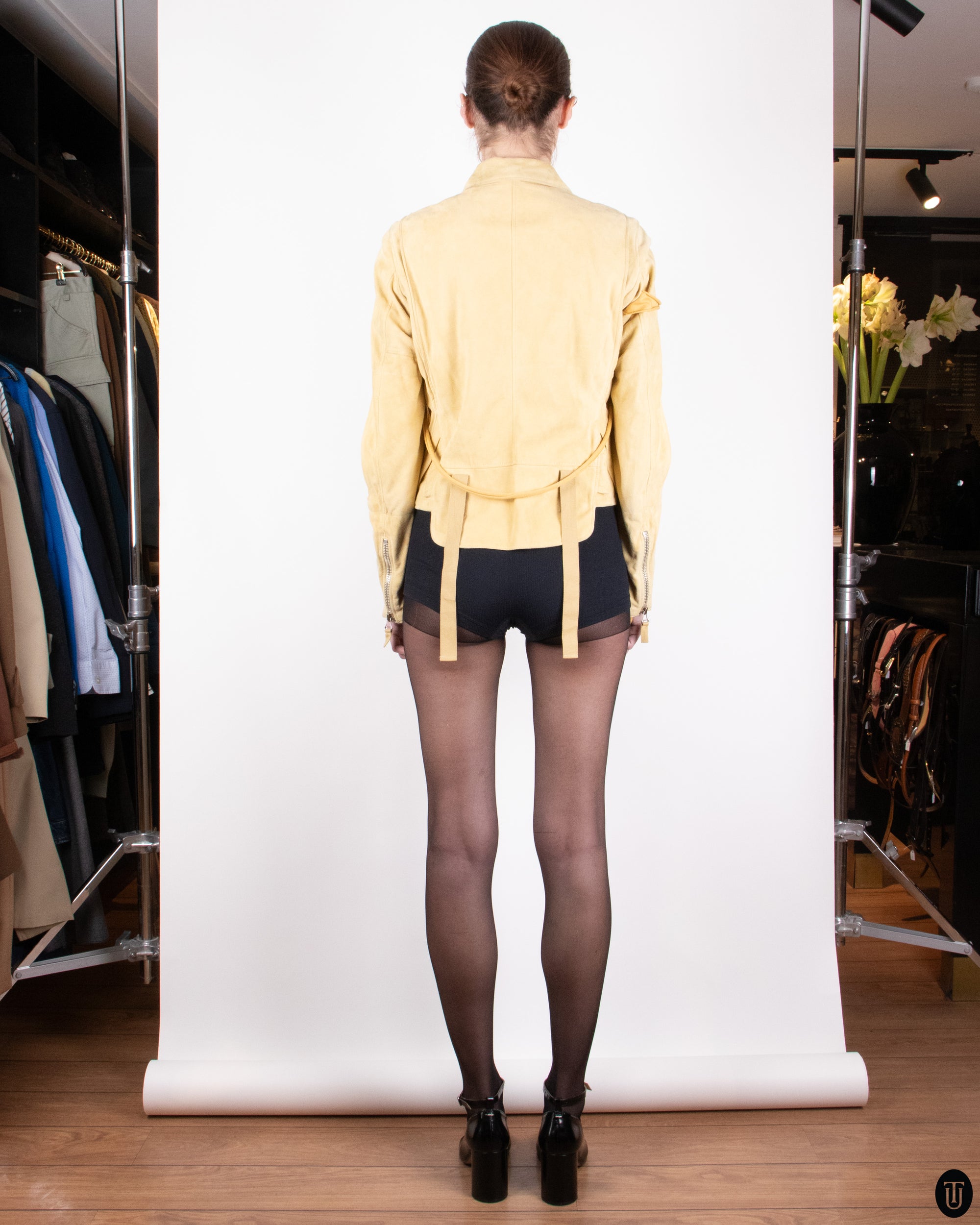 SS04 Helmut Lang Suede Biker Jacket M