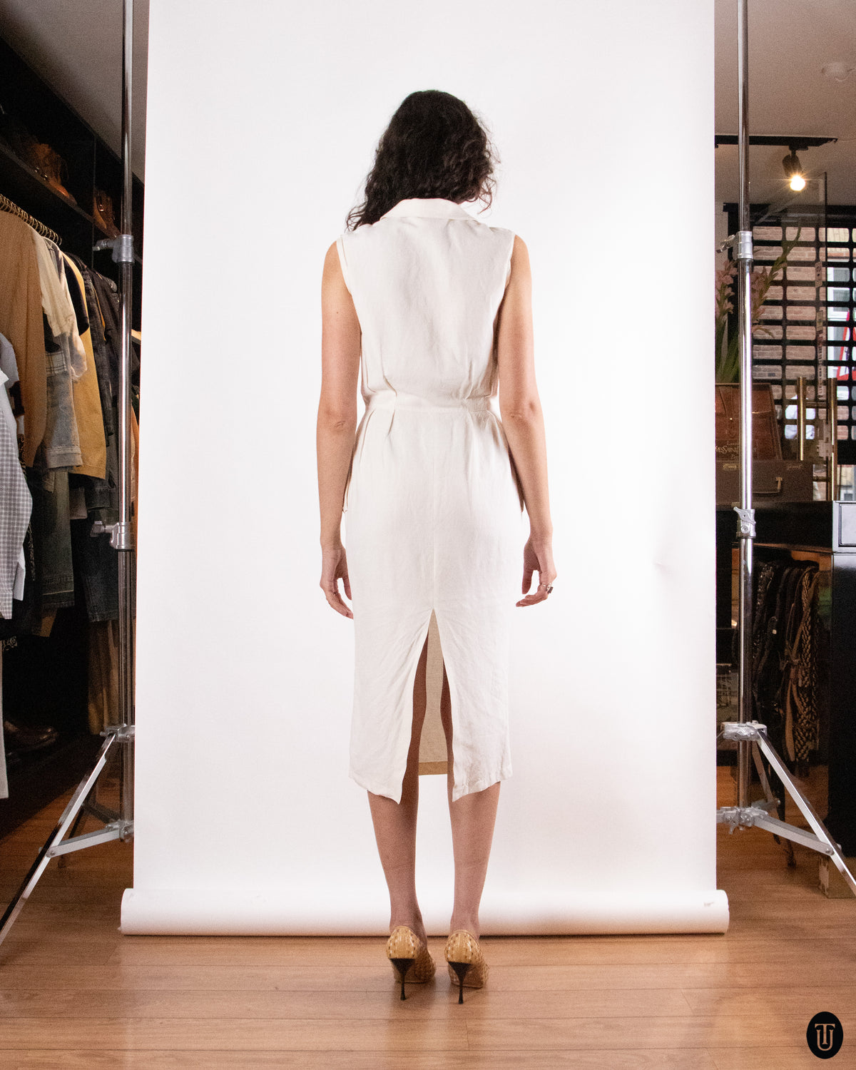 90's Thierry Mugler "Activ" Cream White Dress XS